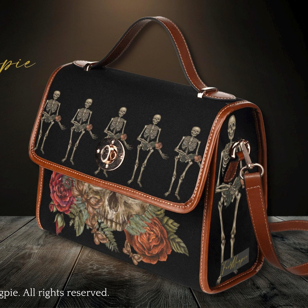Skeleton Rose Satchel Bag
