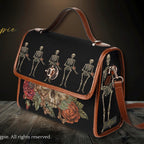 Skeleton Rose Satchel Bag
