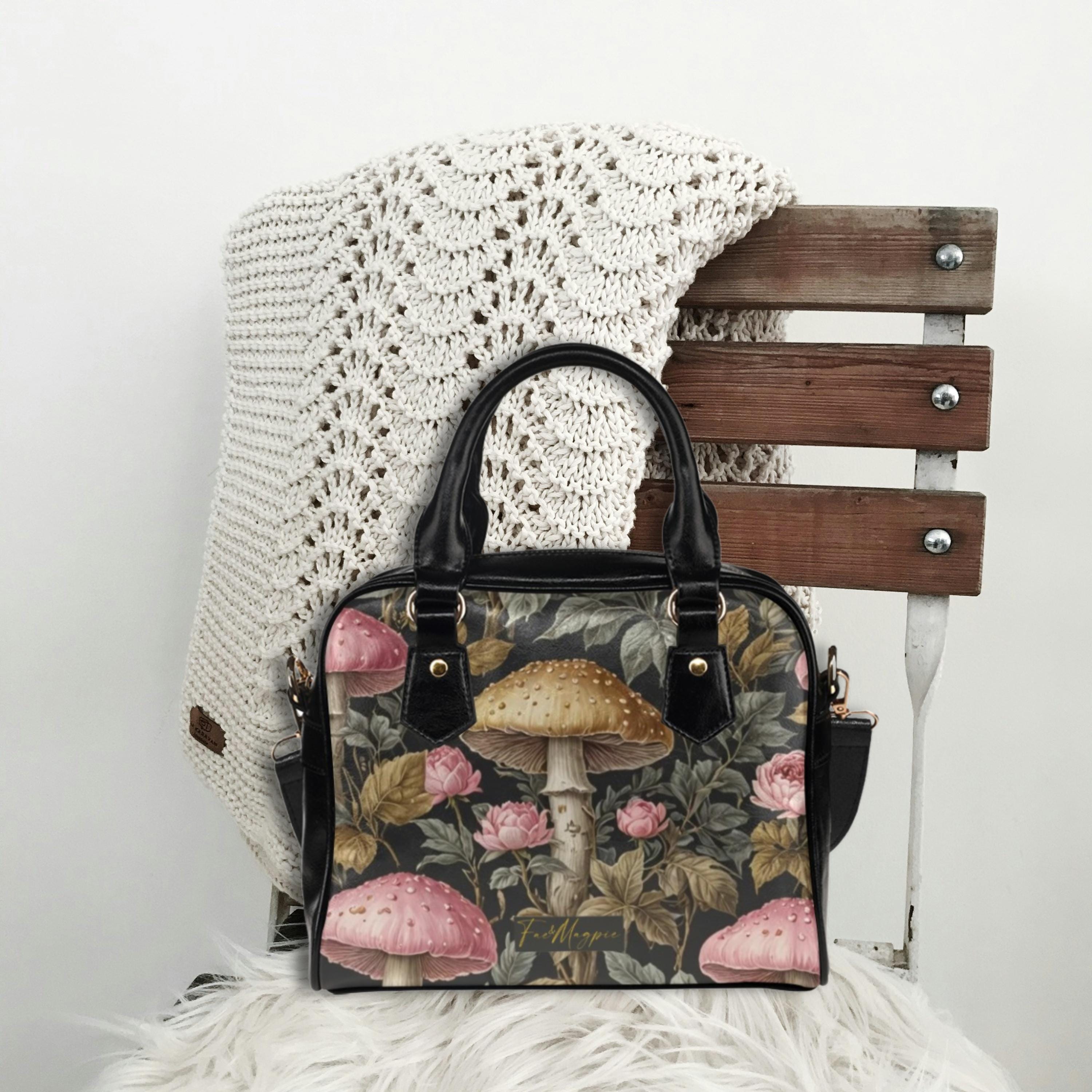 Pink Mushrooms Bowler Bag