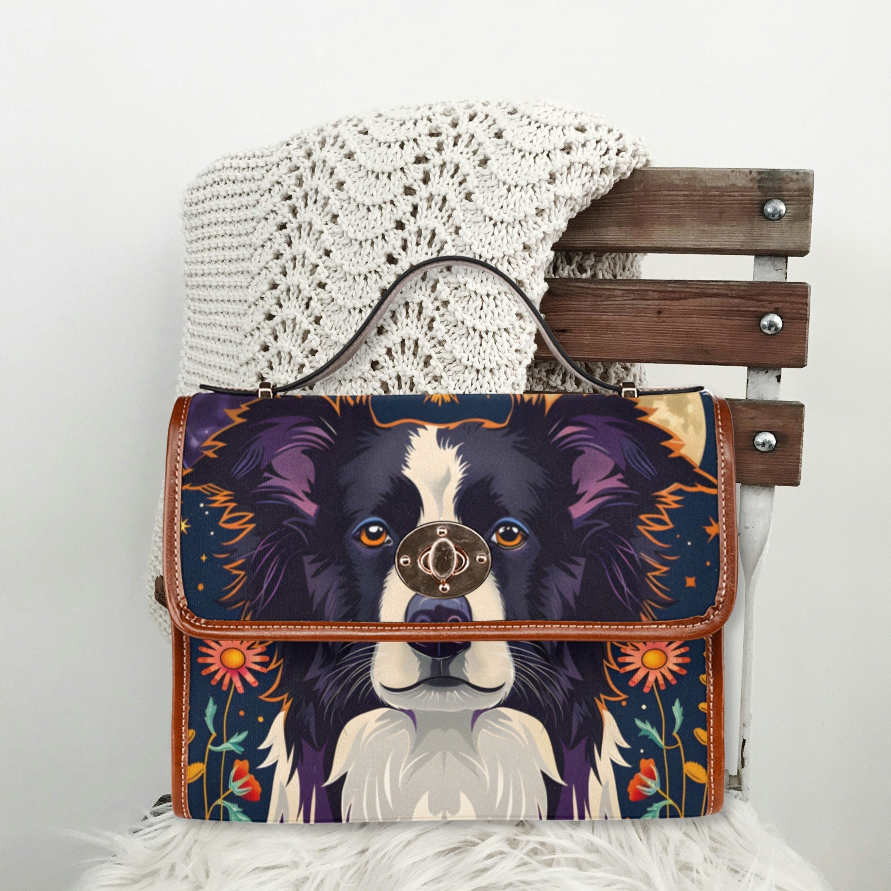 Border Collie Satchel Bag