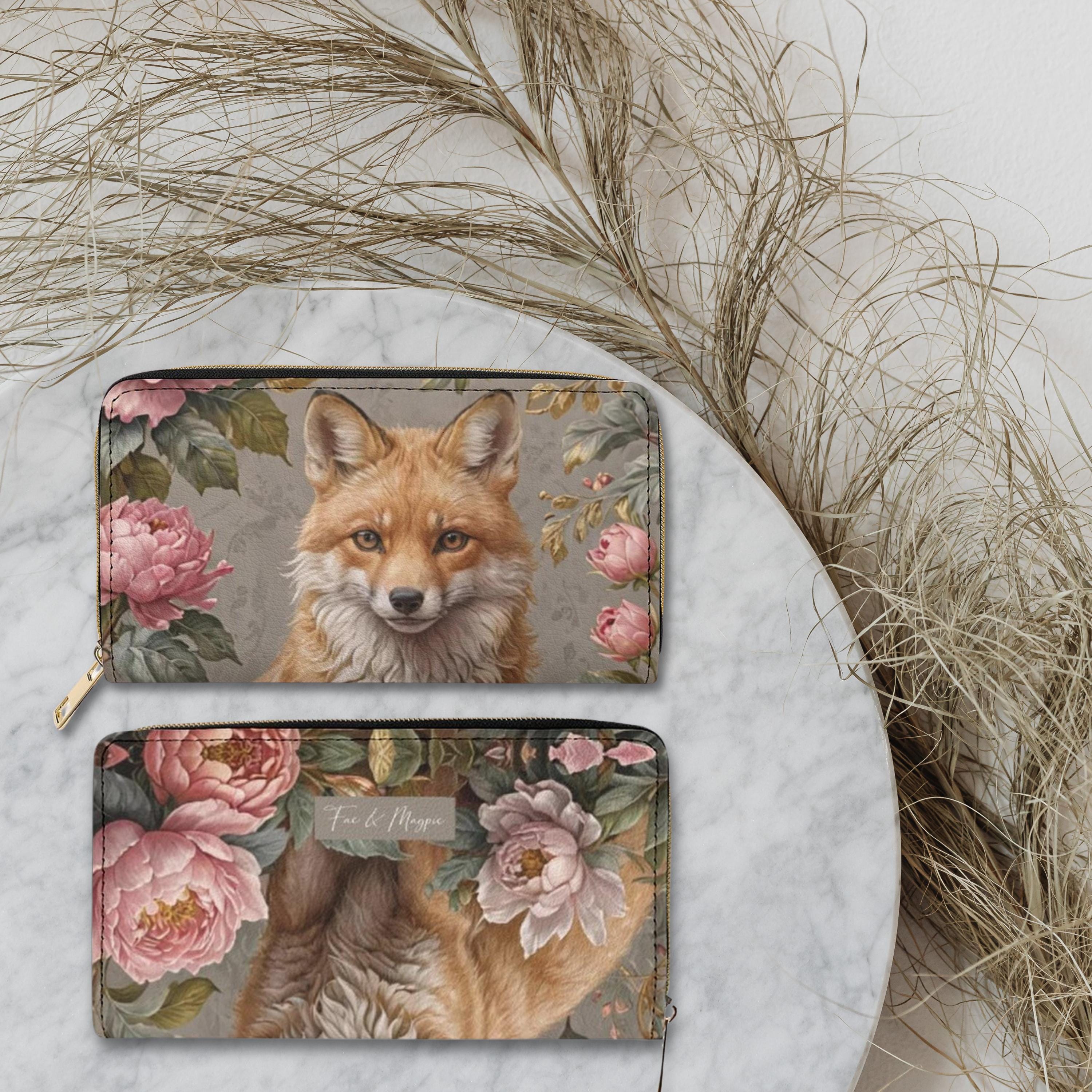 Fox Pink Flower Purse