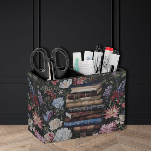 Fae & Magpie book desk tidy for organizing stationery and books, featuring multiple compartments for a tidy workspace.