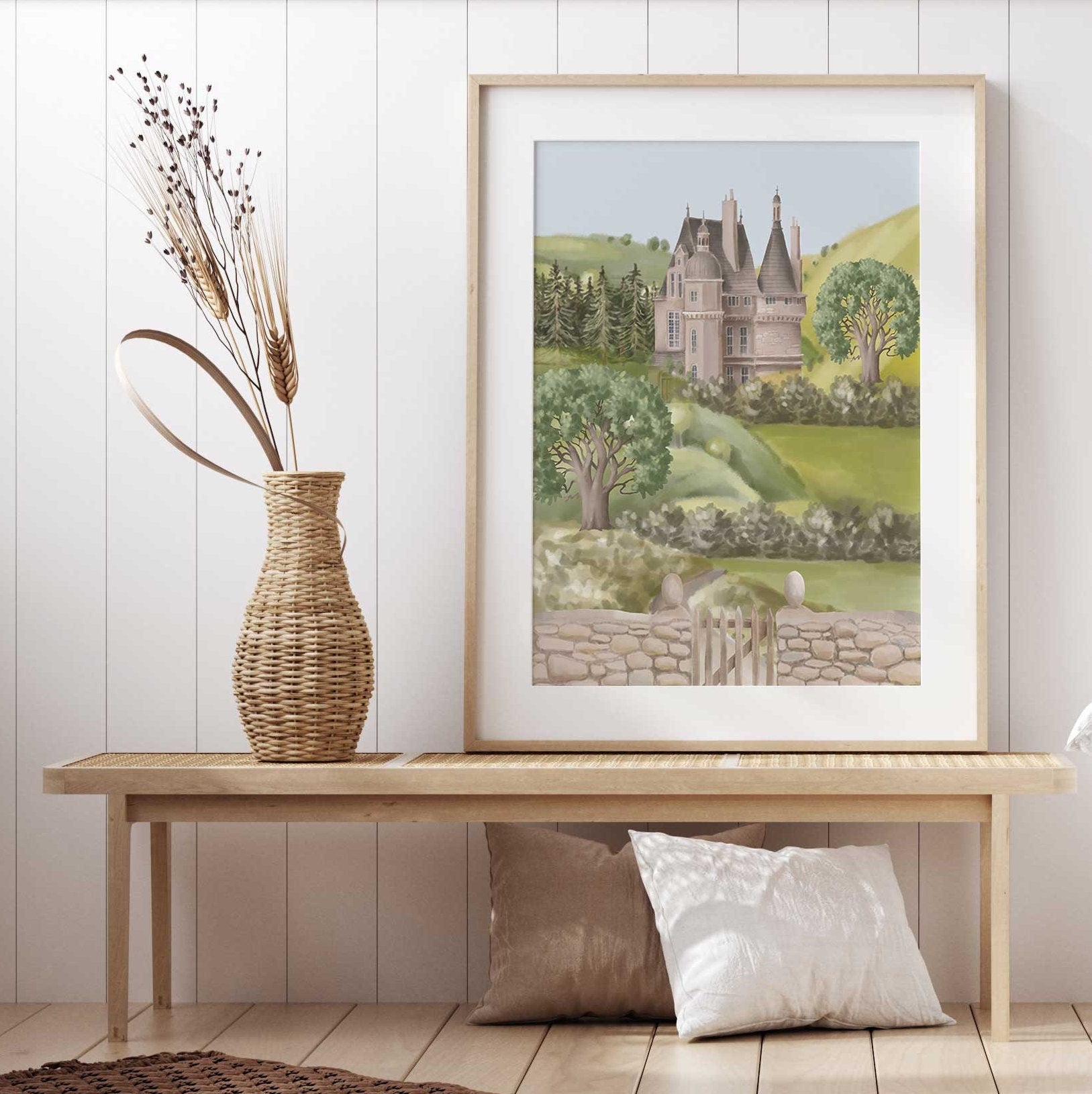 Fairytale Castle Print, Fairy Story Art, Cottagecore, Magical Fairytale Print, Fairytale Illustration, Cinderella Castle , Princess Wall Art