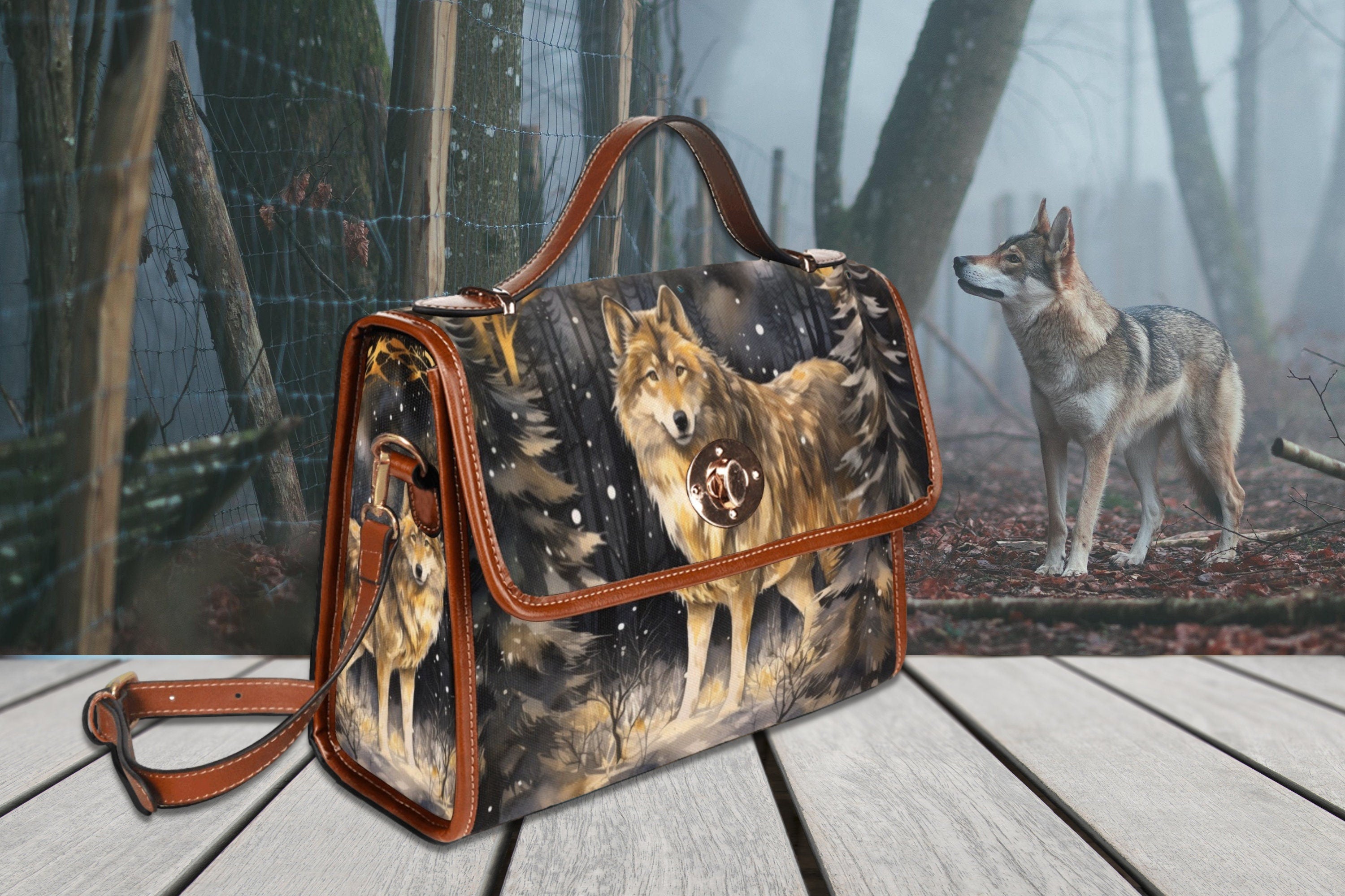 Wolf Satchel Bag