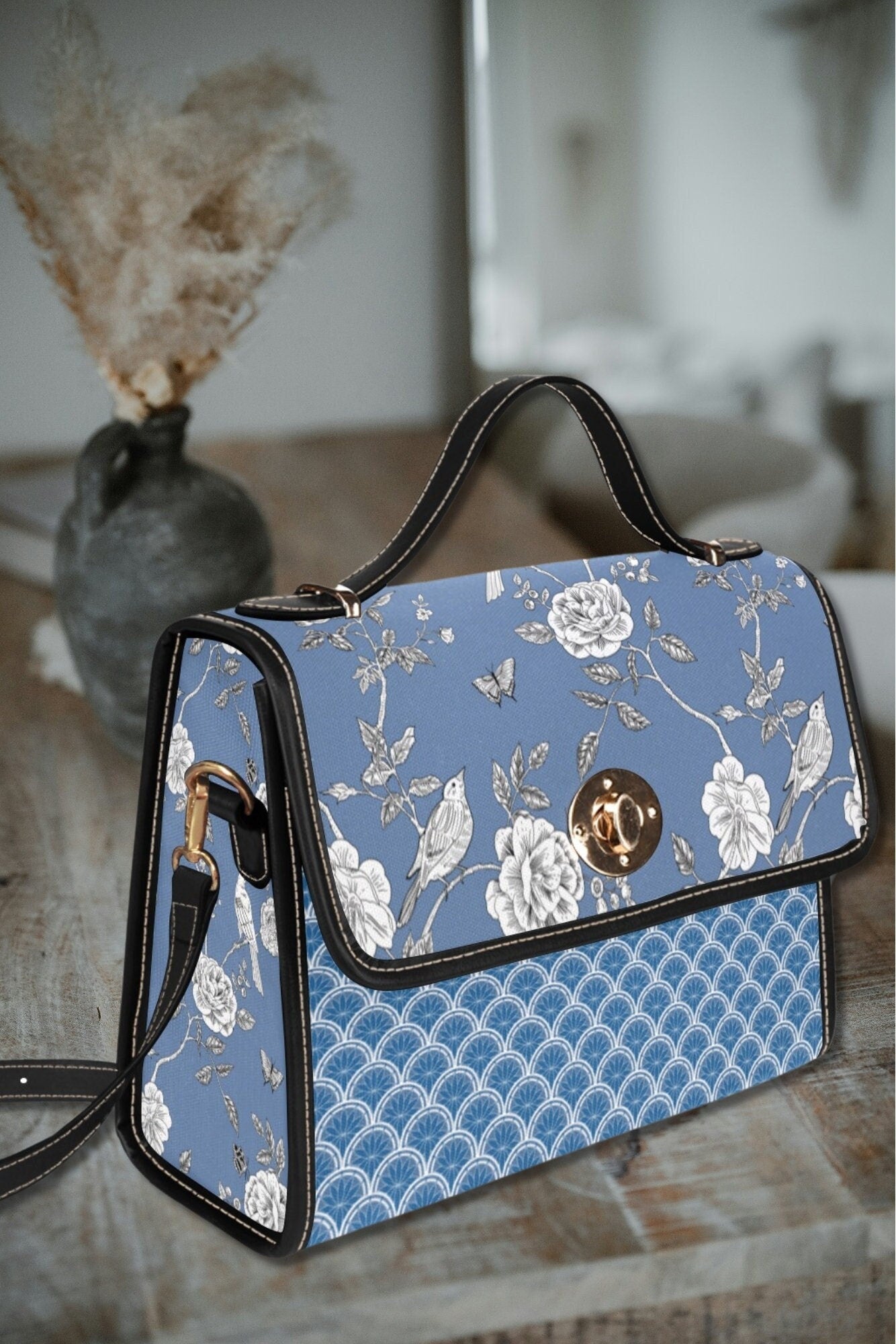China Blue Satchel Bag