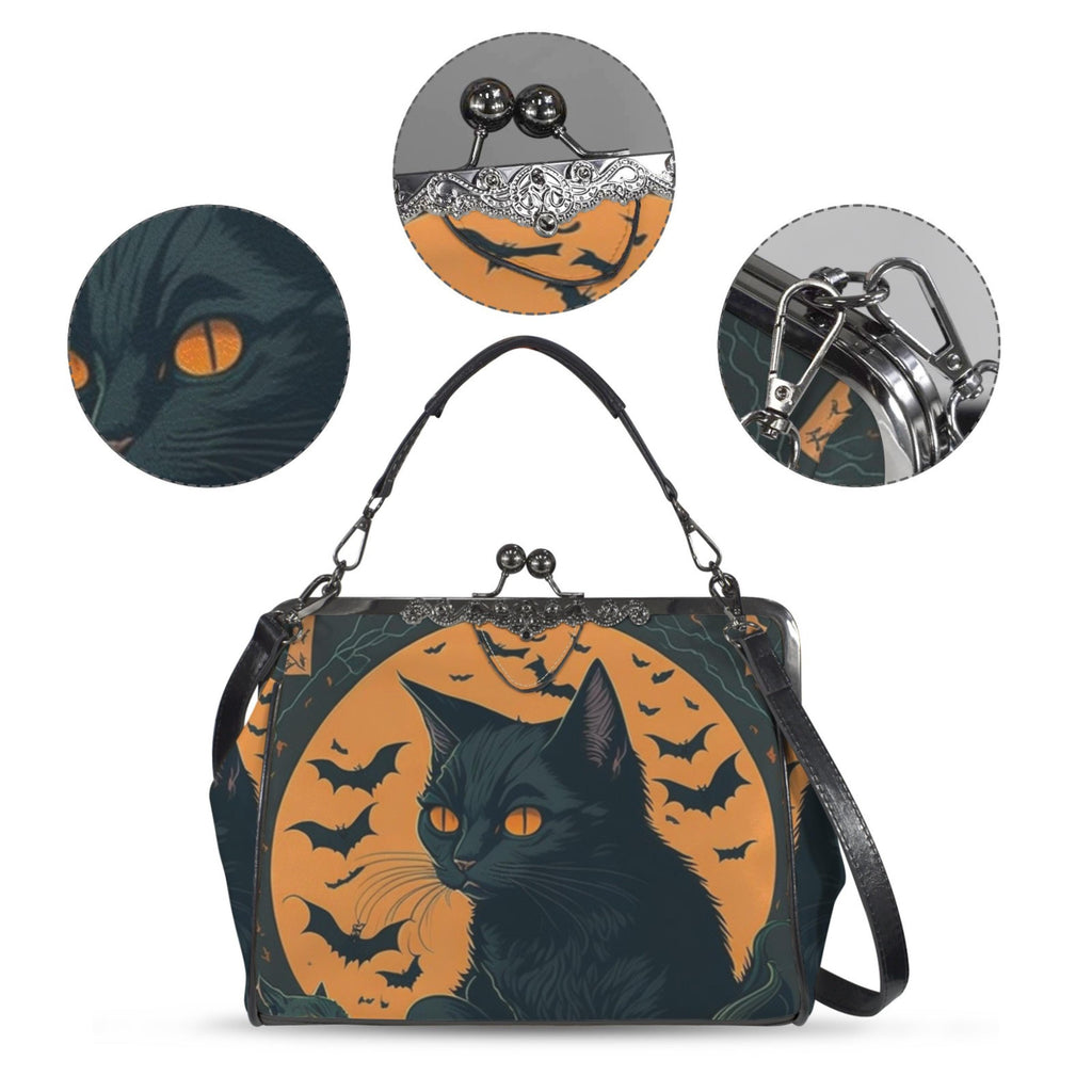 Halloween Cat Kisslock Bag
