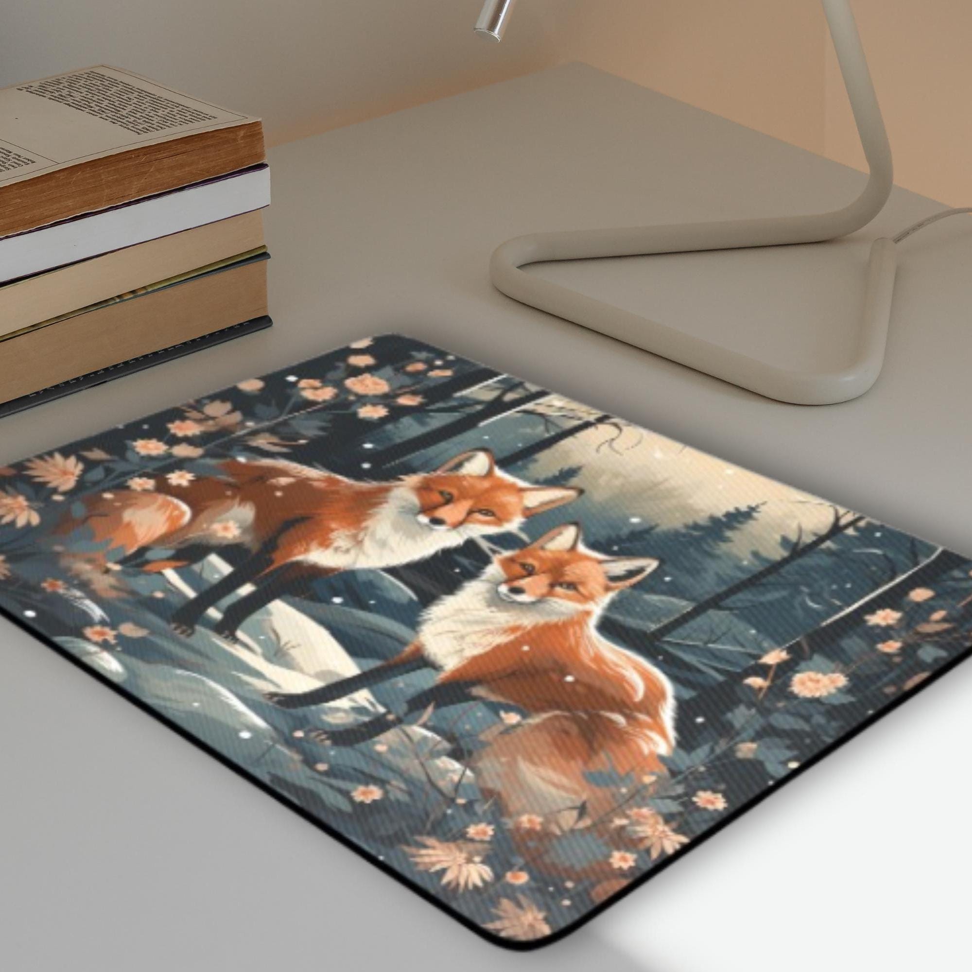 Under Fox Moon Mouse Pad