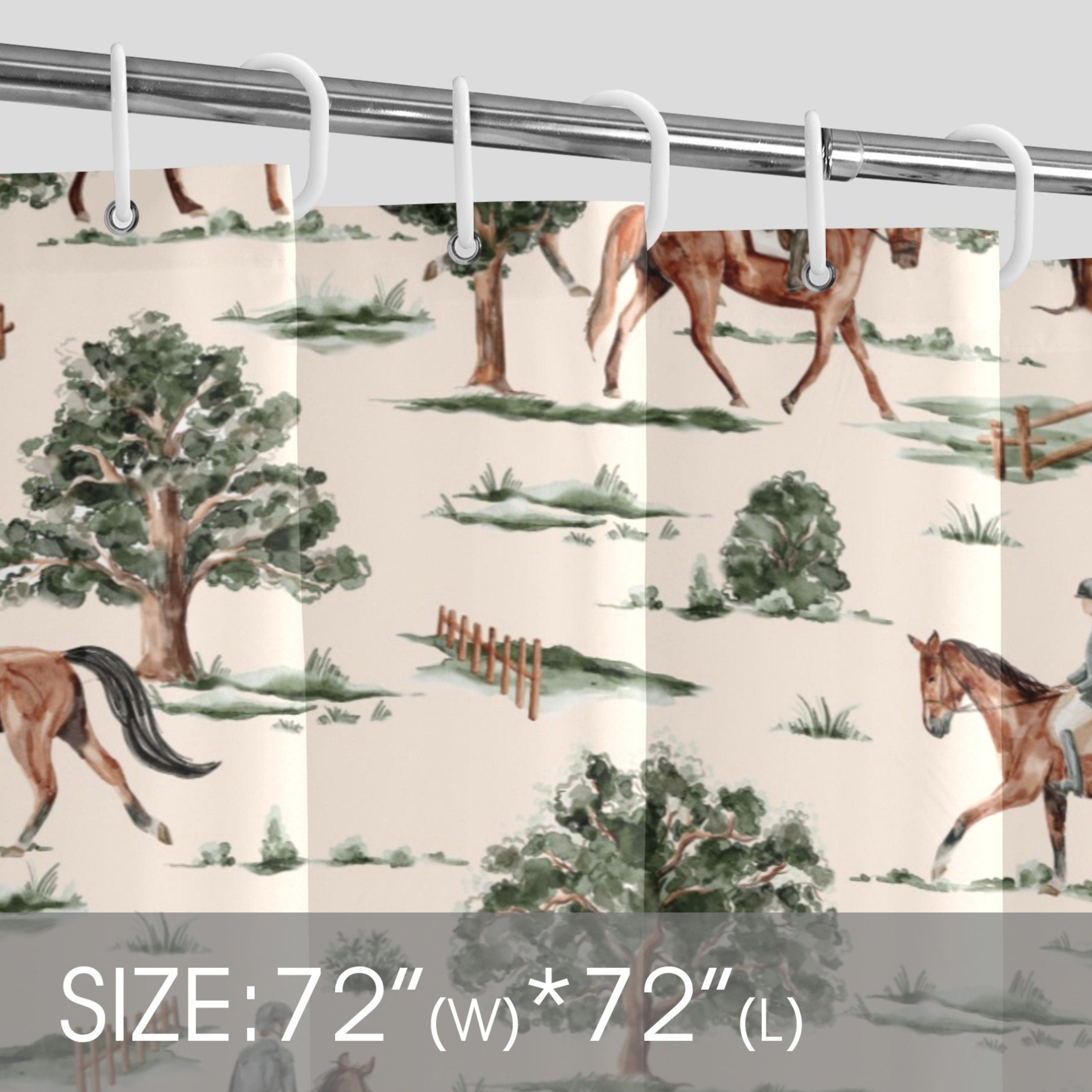 Equestrian Horses Shower Curtain