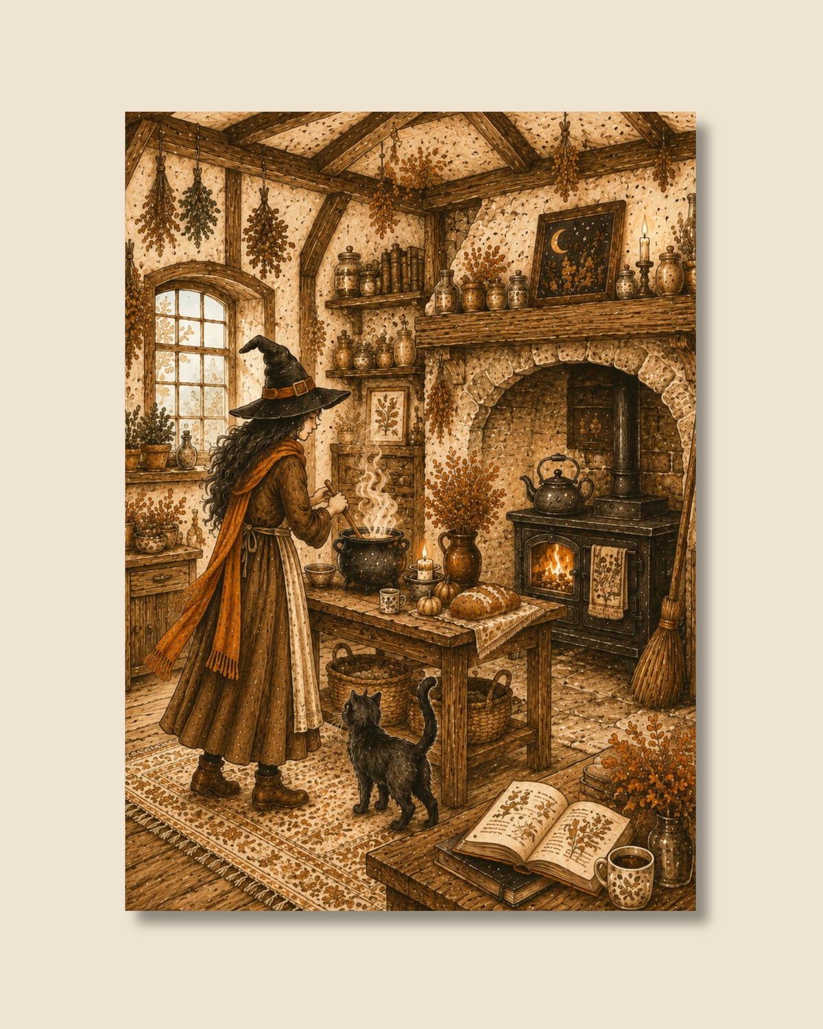 Witches Cottage Kitchen Art Print