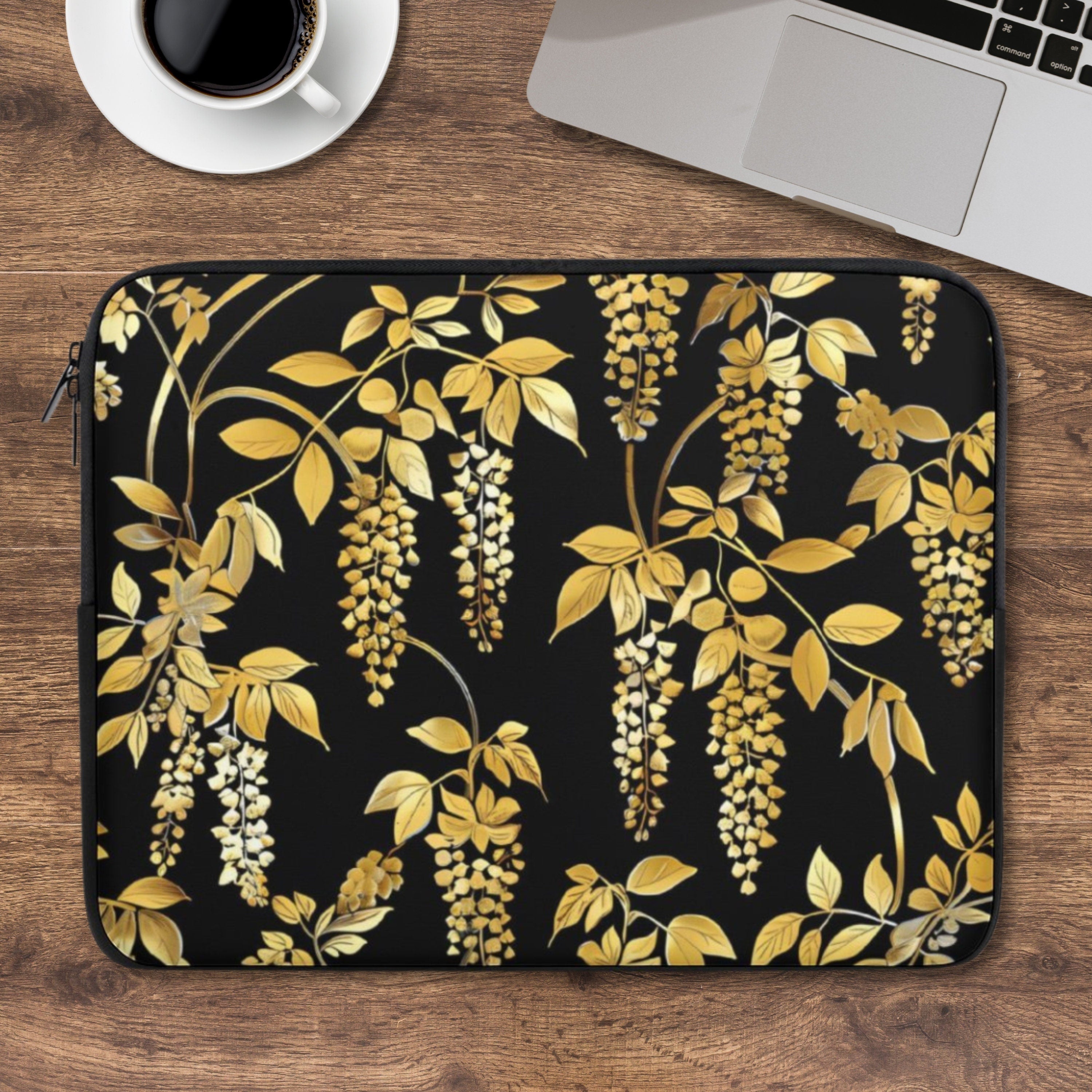 Gold Wisteria Laptop Sleeve