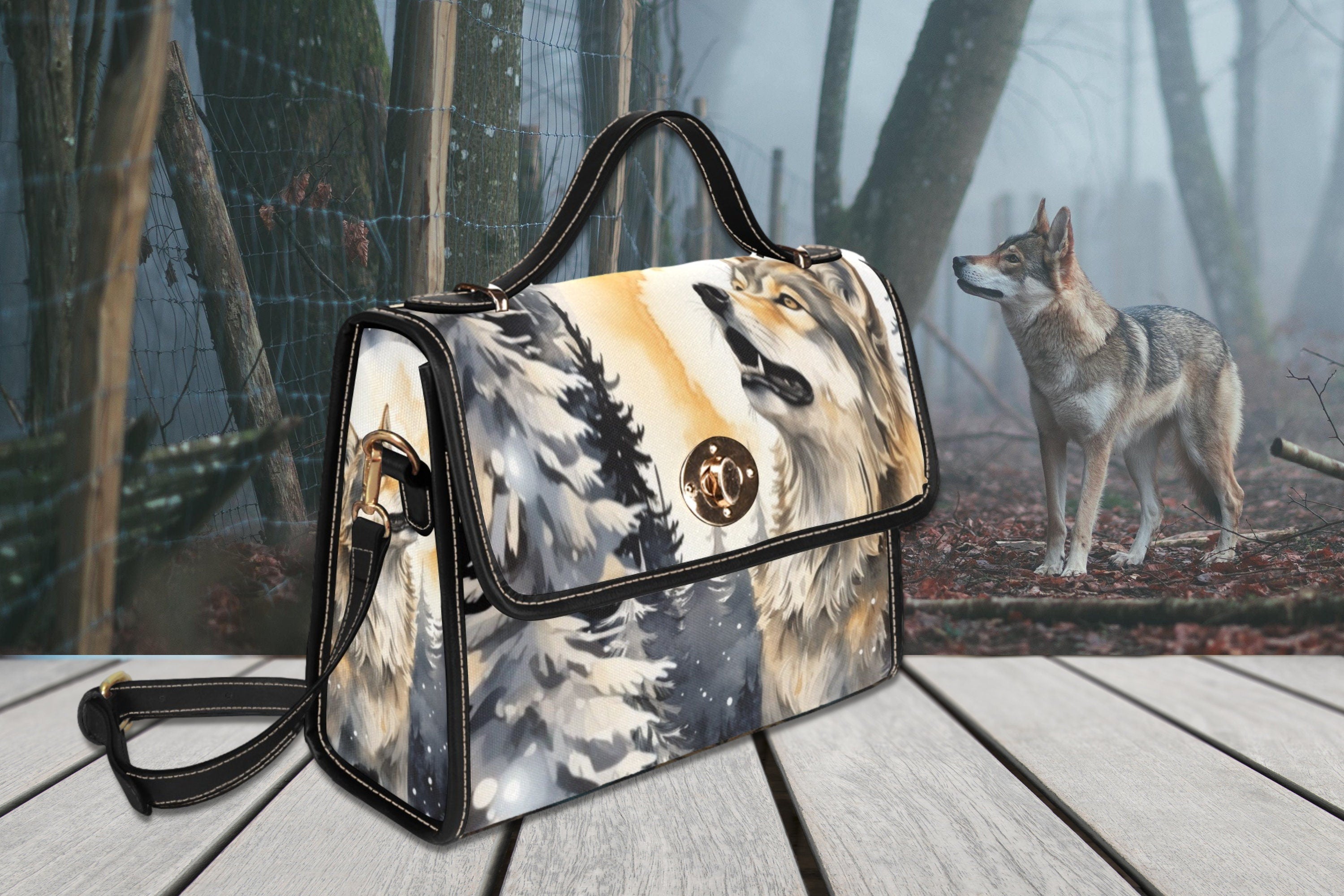 Wolf Satchel Bag