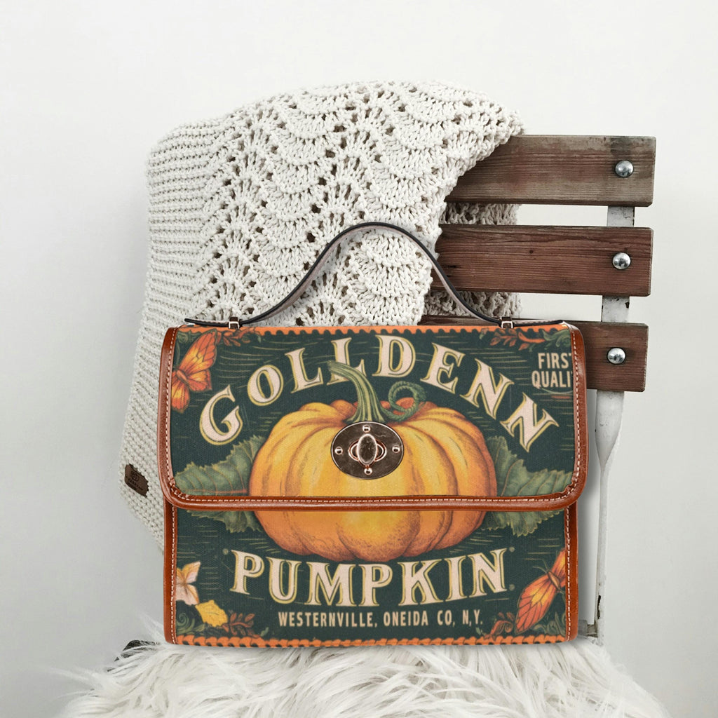 Vintage Pumpkin Satchel Bag