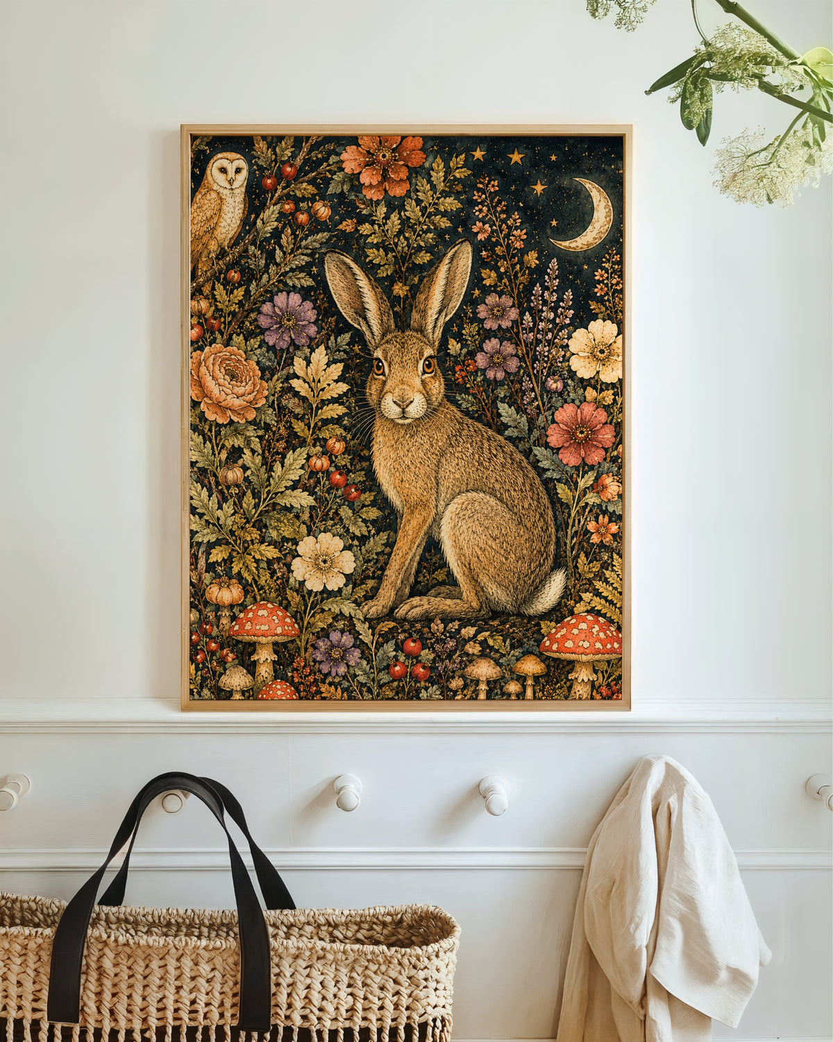 Hare and Owl Art Print