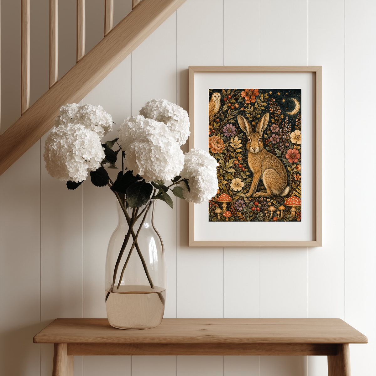 Hare and Owl Art Print
