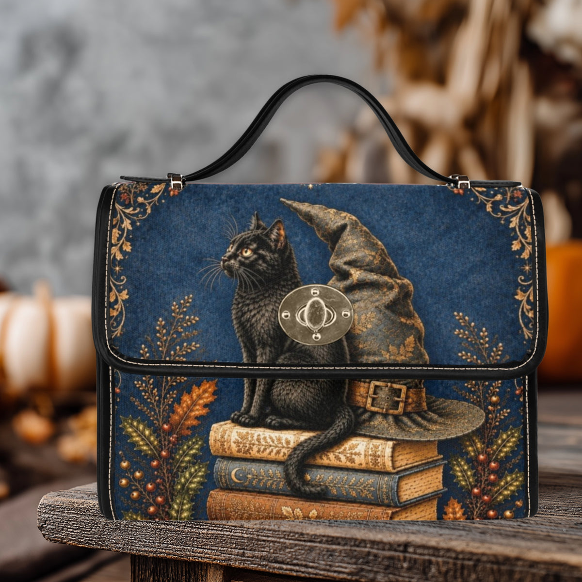 Witchy Black Cat Satchel Bag