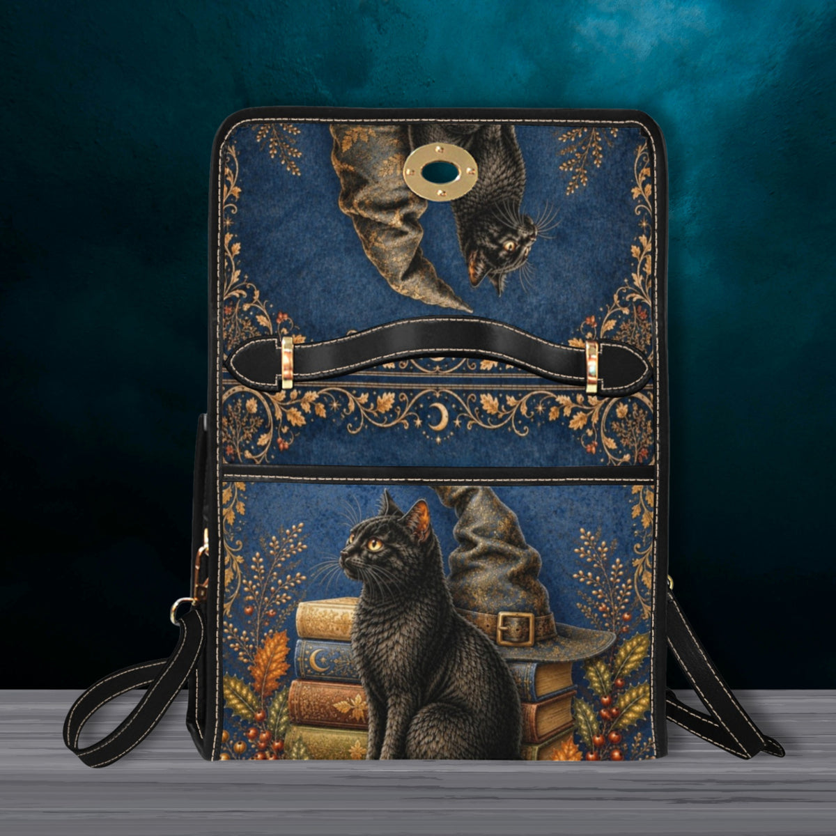 Witchy Black Cat Satchel Bag
