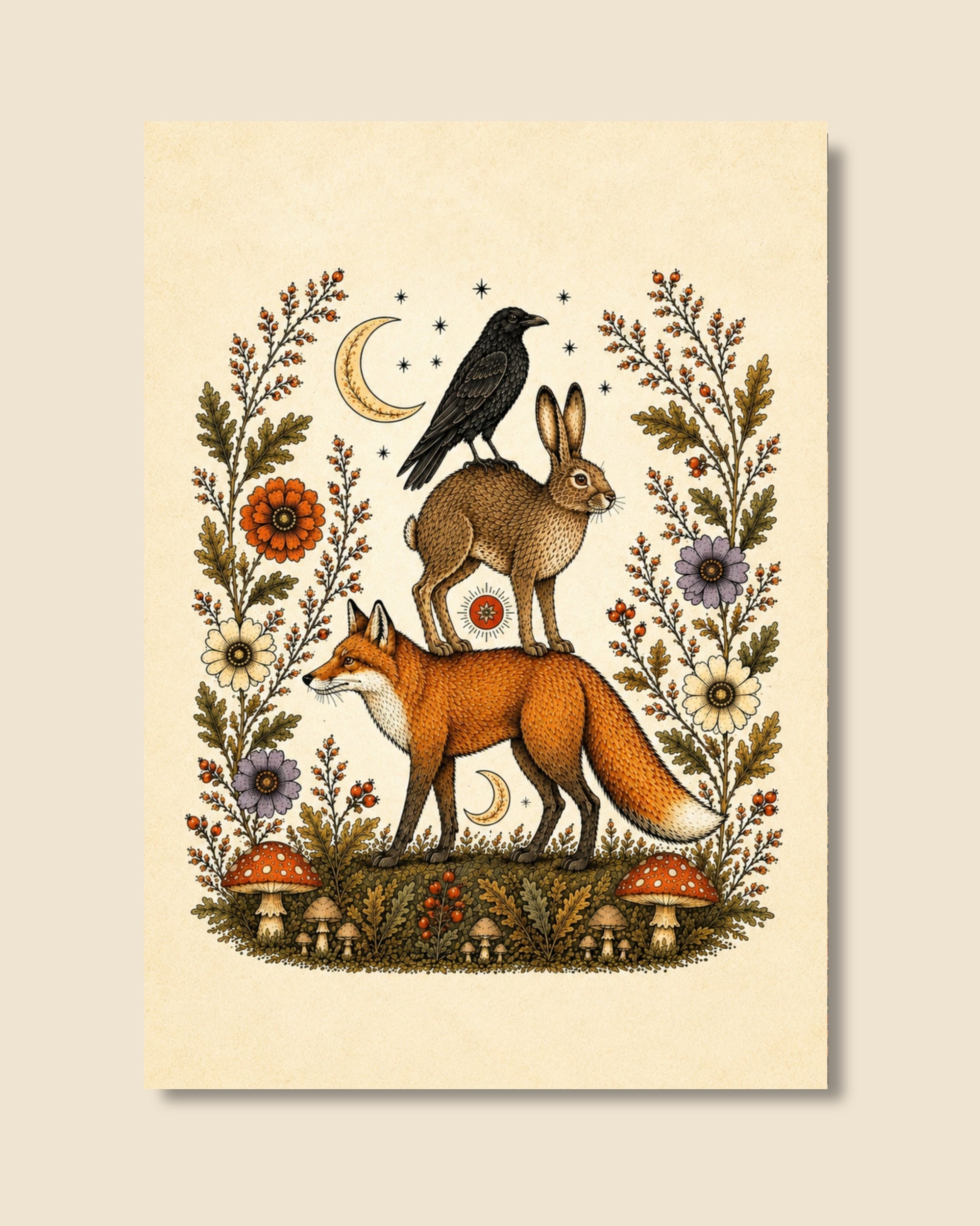 Woodland Companions Art Print