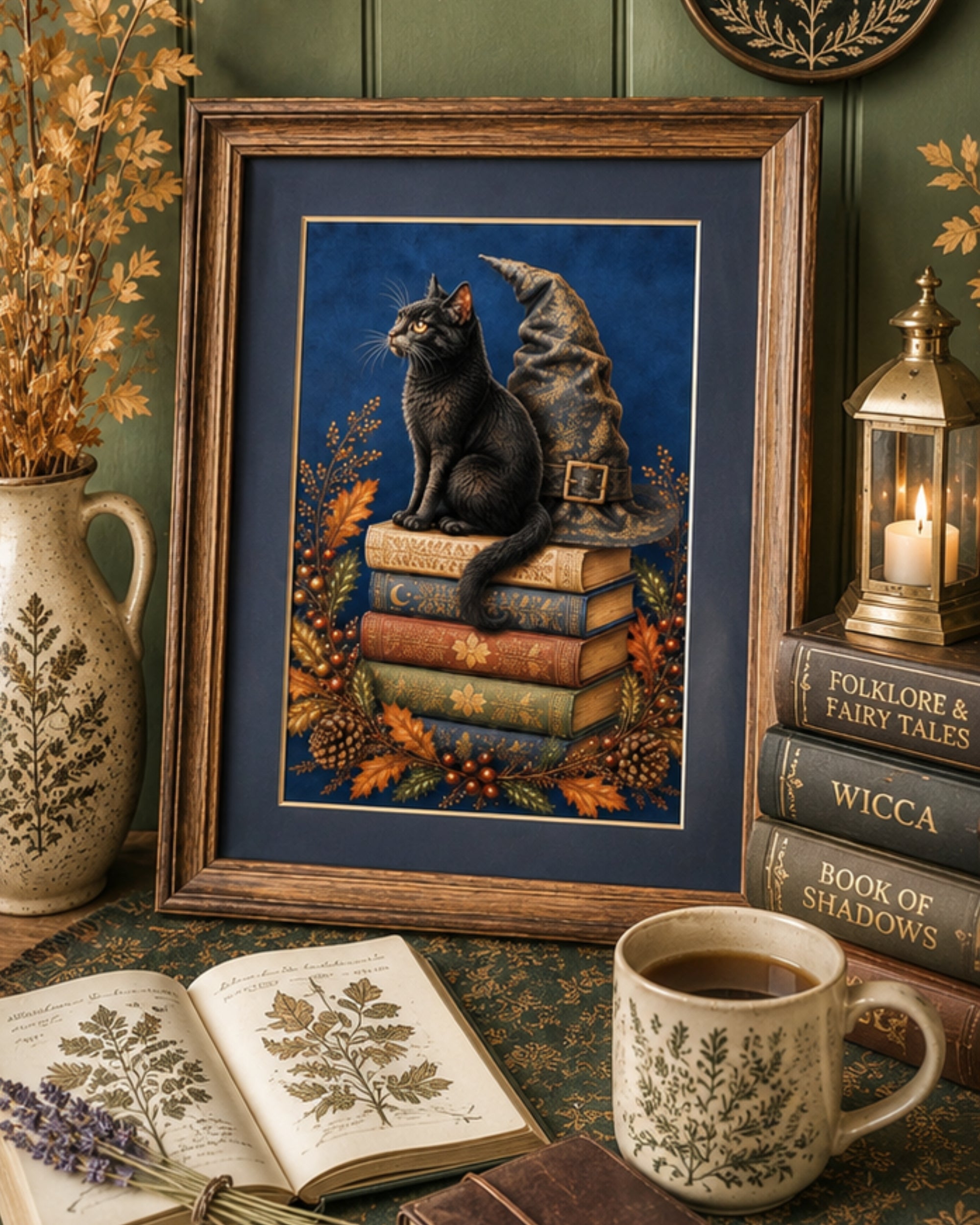 Witches Cat Art Print