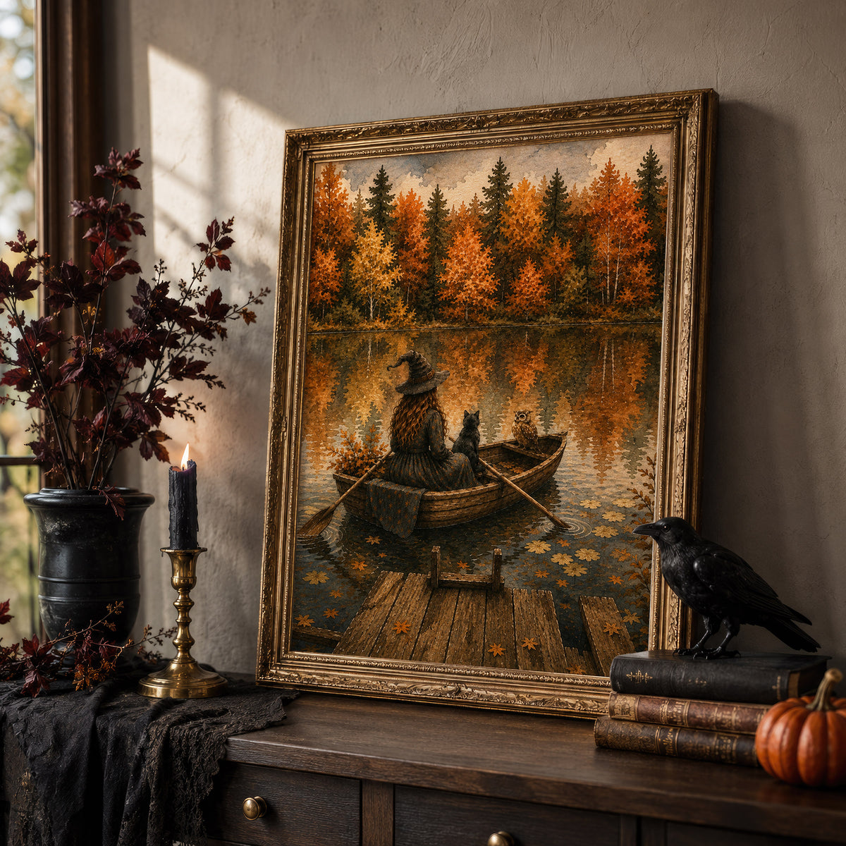 Witches Autumn Art Print