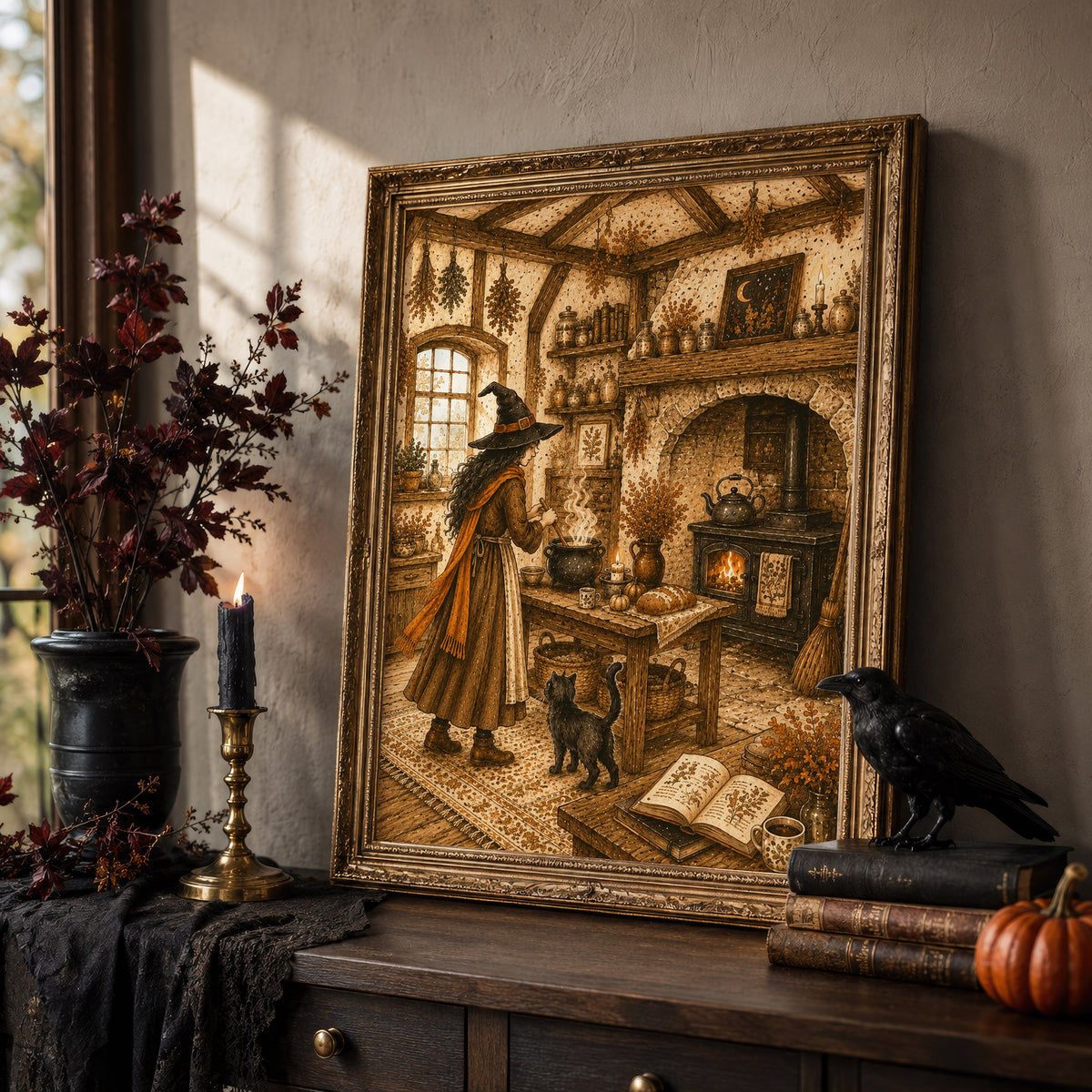 Witches Cottage Kitchen Art Print