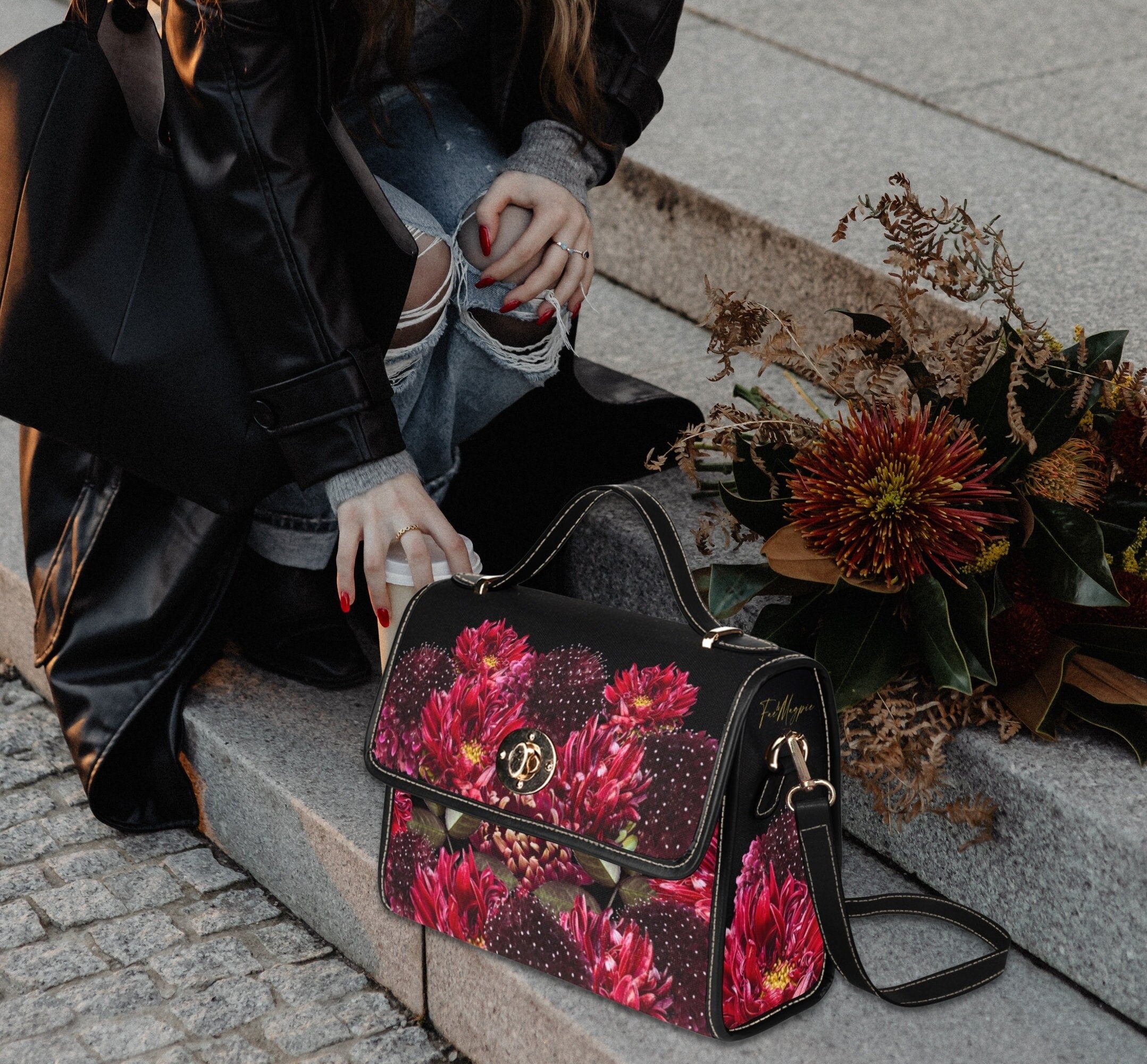 Flower Satchel Bag