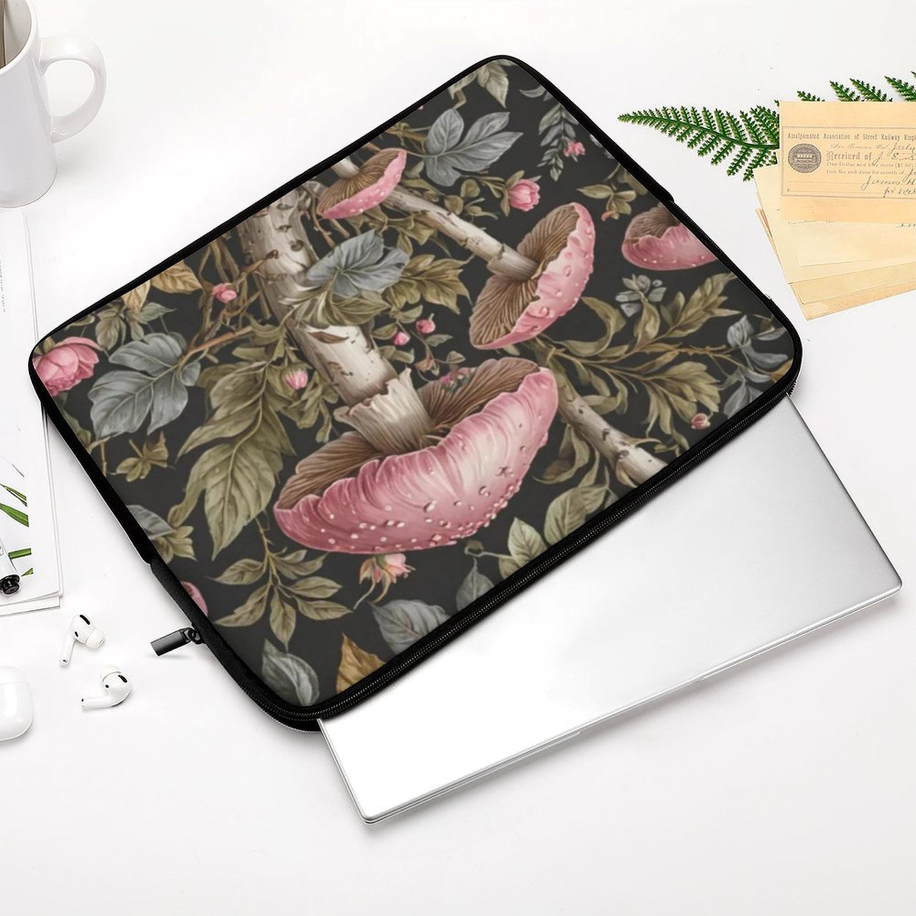 Pink Mushroom Laptop Sleeve
