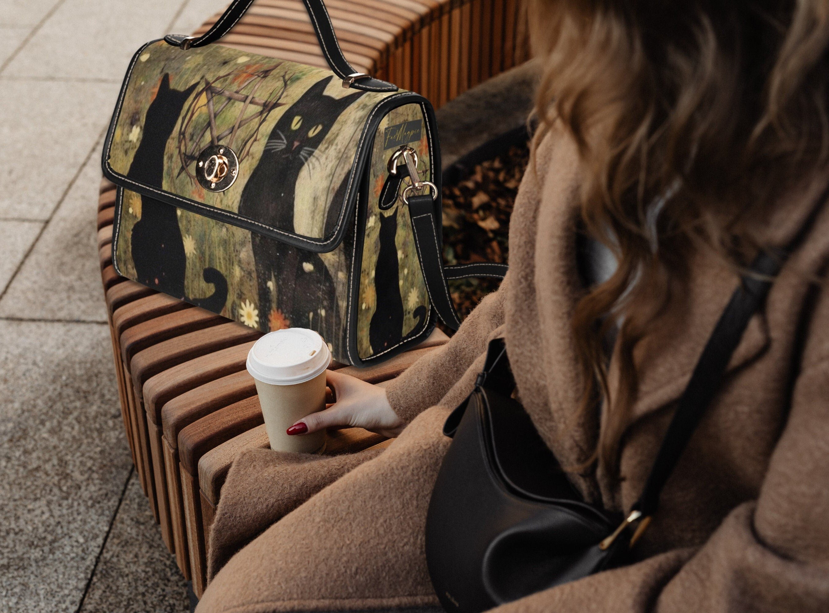 Black Cats Satchel Bag