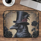 Fae & Magpie Crow Laptop Sleeve in black, slim protective laptop case with soft interior and durable exterior for 13-inch laptops.