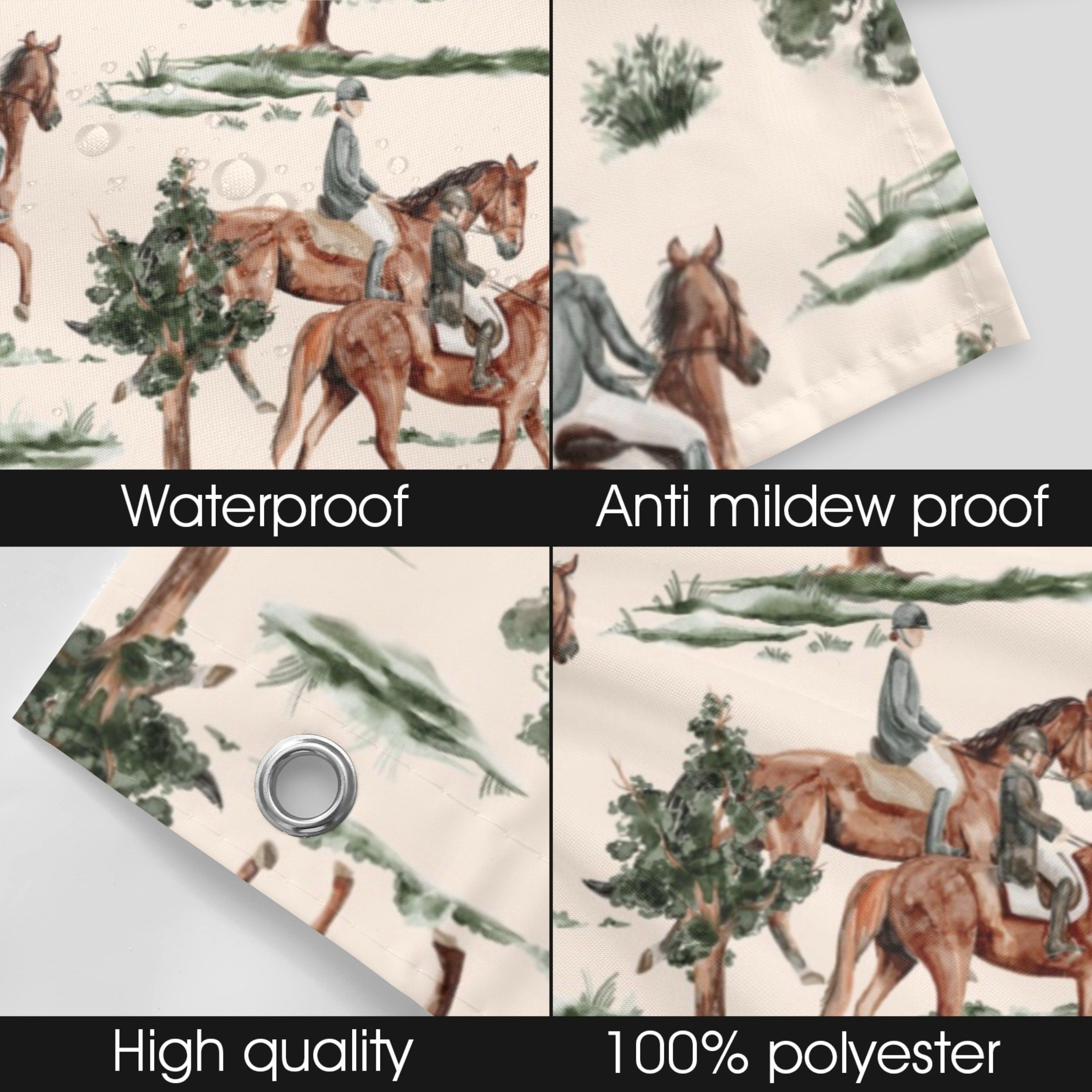 Equestrian Horses Shower Curtain