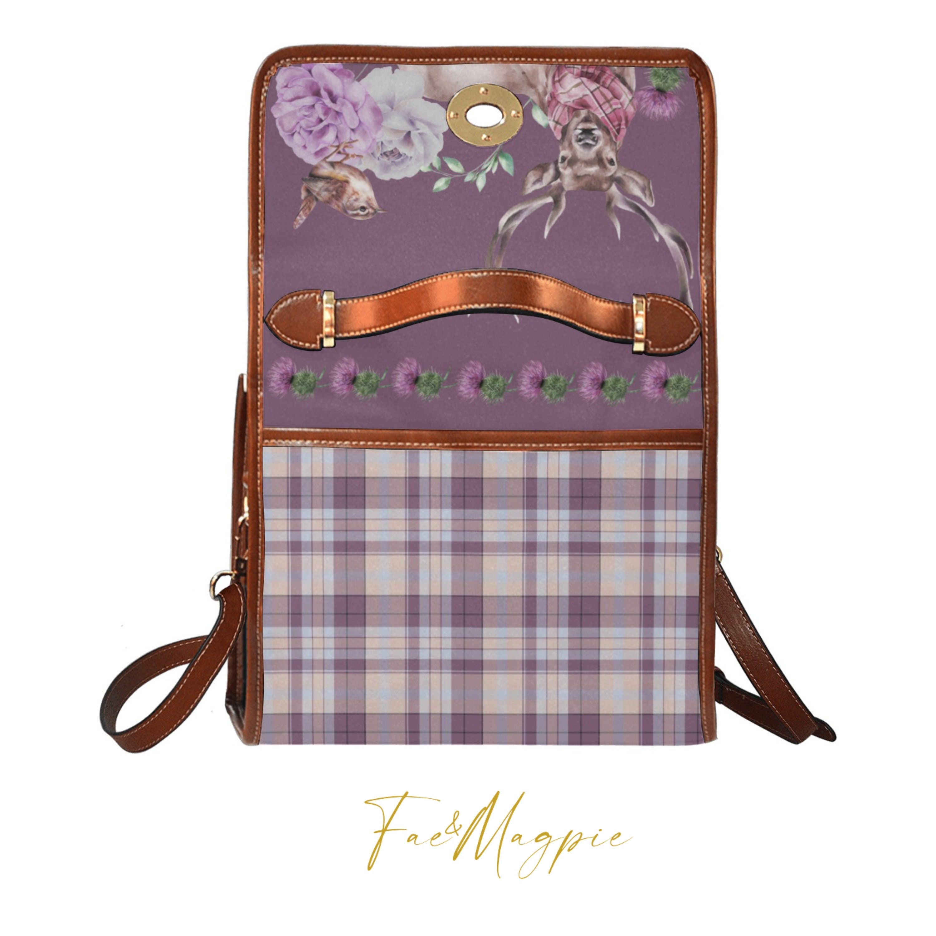 Stag Plaid Satchel Bag
