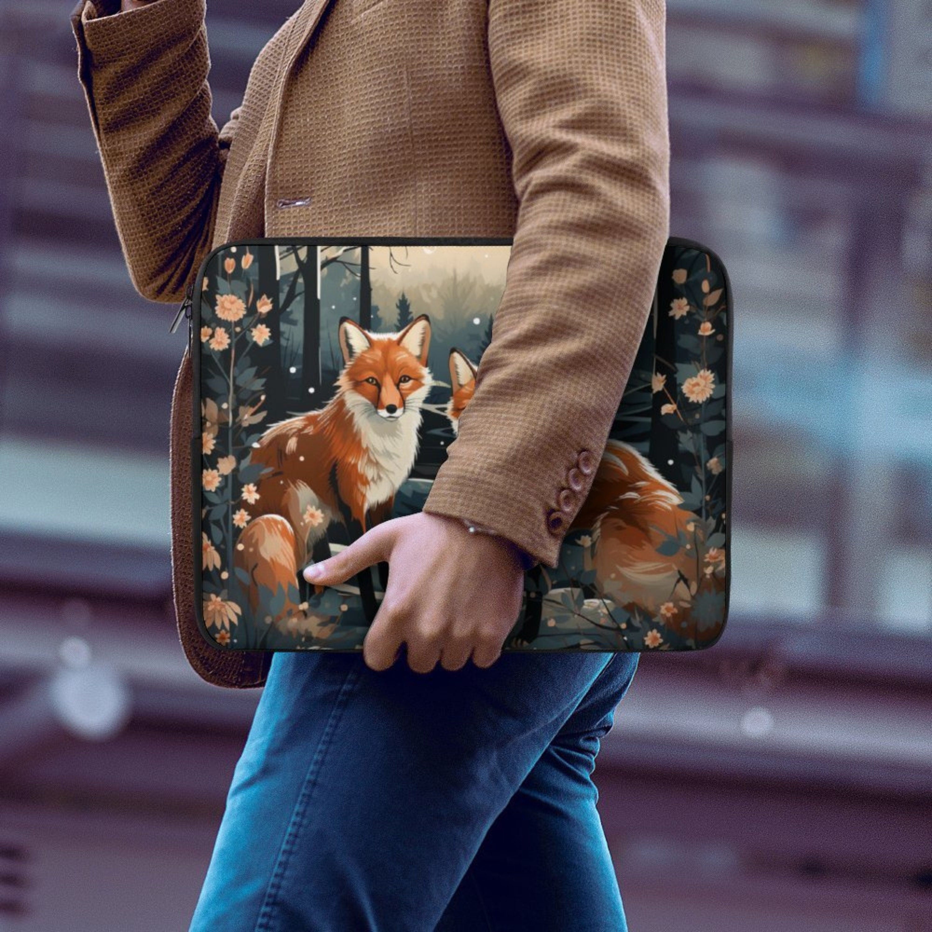 Under Fox Moon Laptop Sleeve