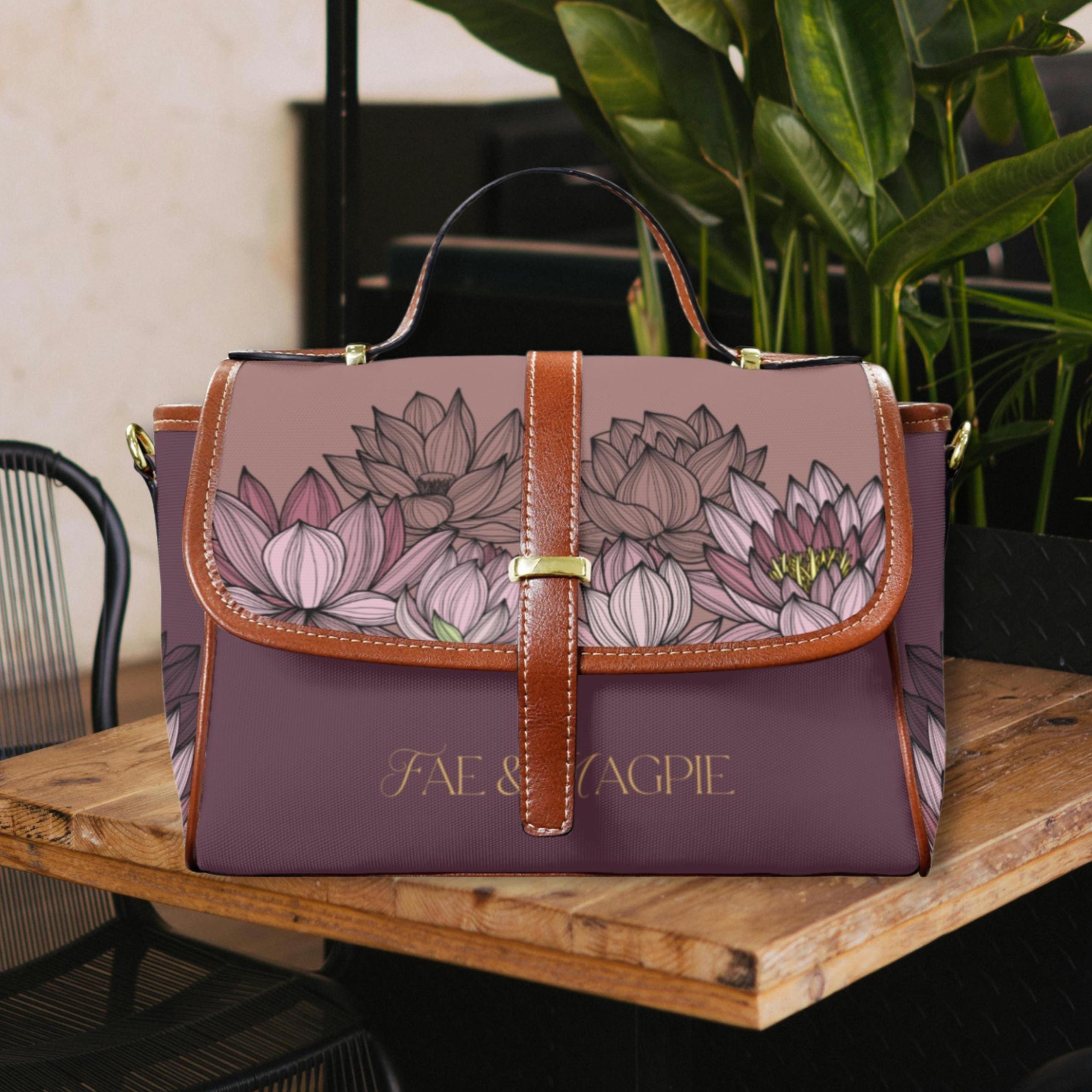 Lotus Flower Satchel Bag