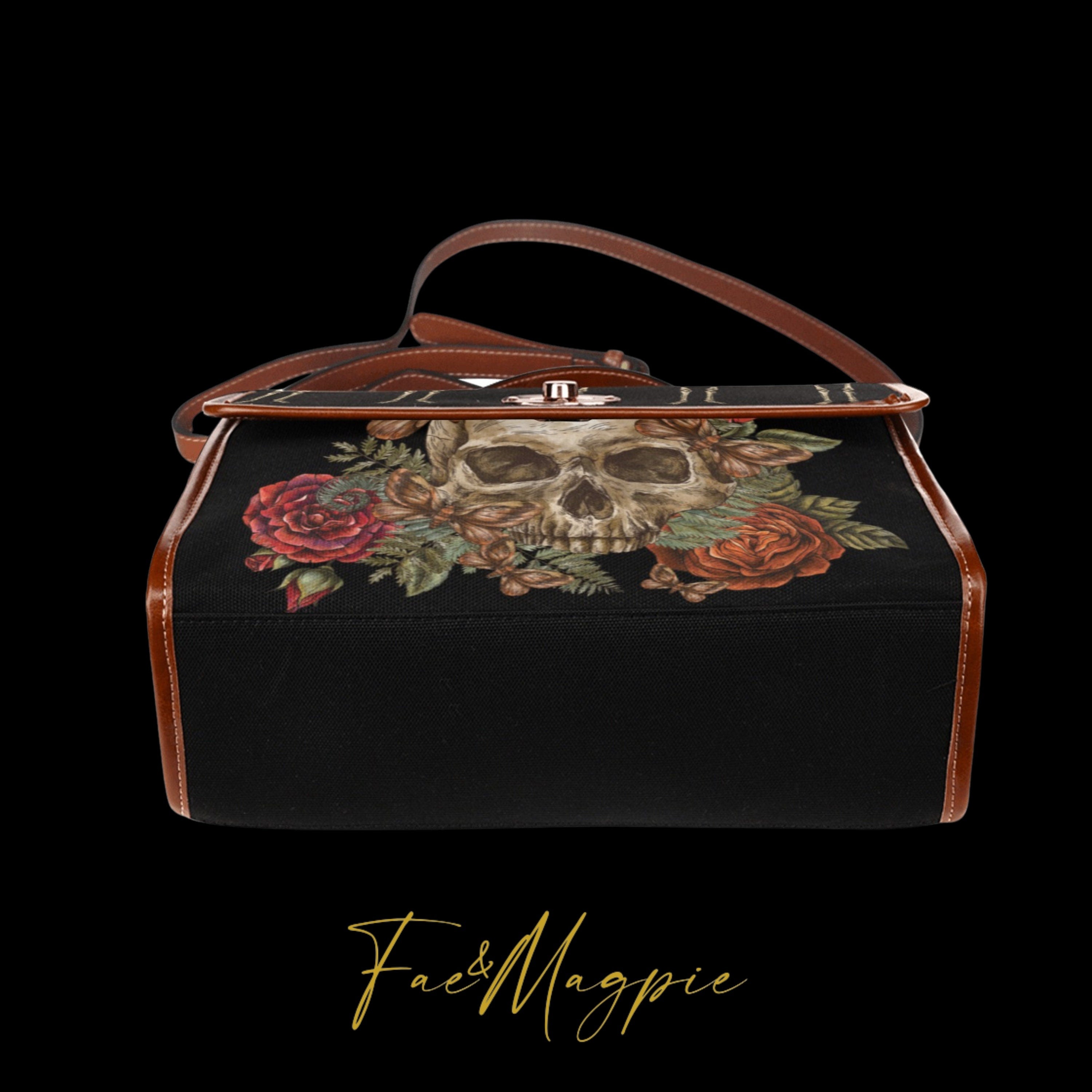 Skeleton Rose Satchel Bag