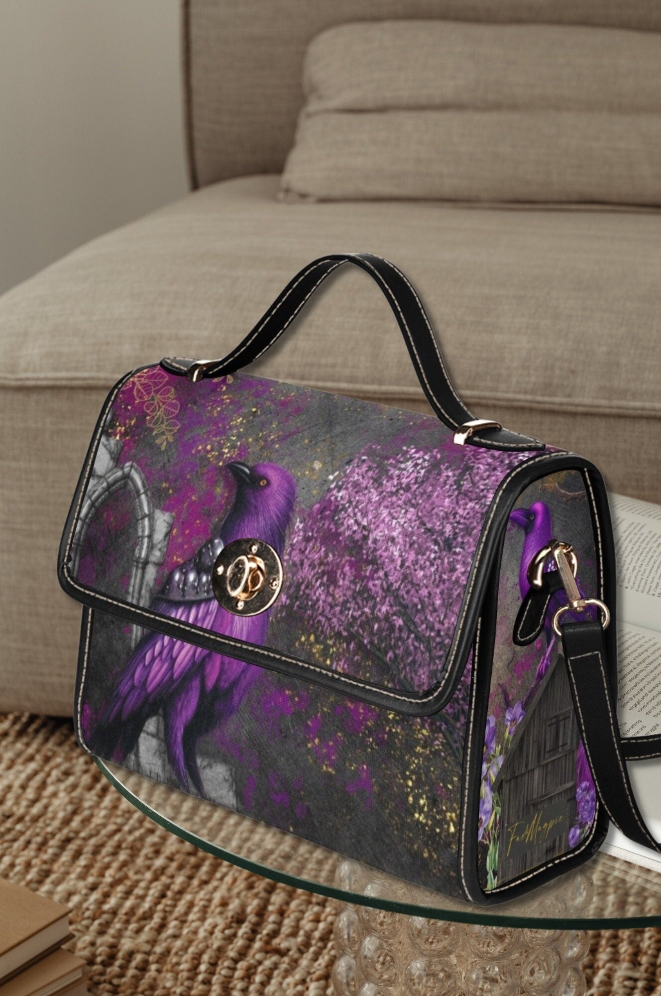 Midnight Crow Satchel Bag