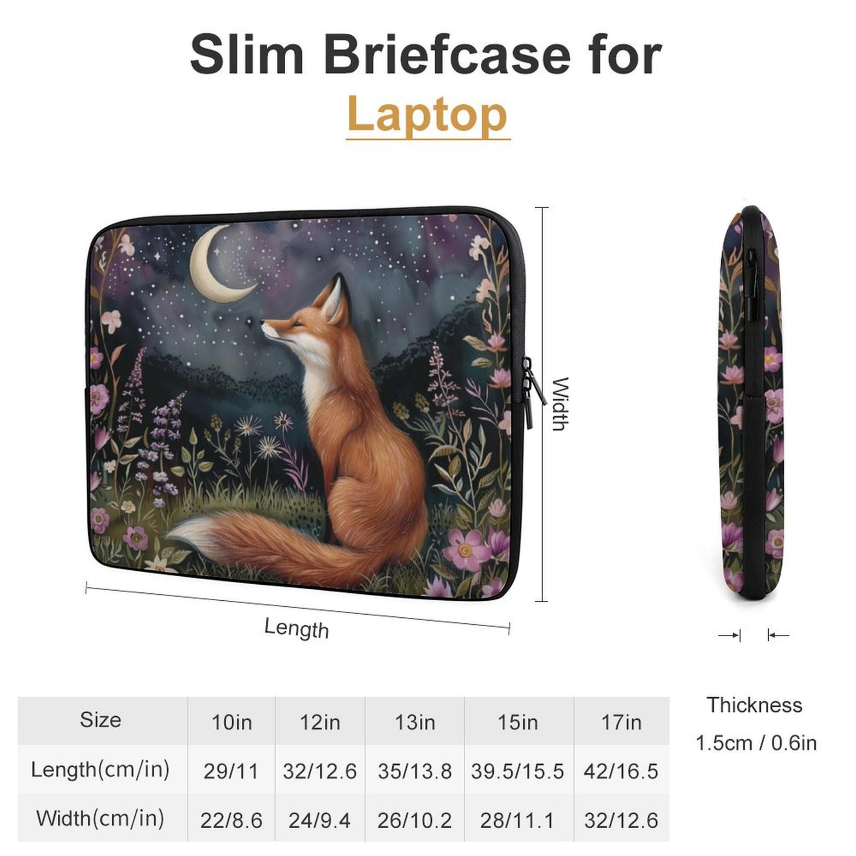 Moon Gaze Fox Laptop Sleeve