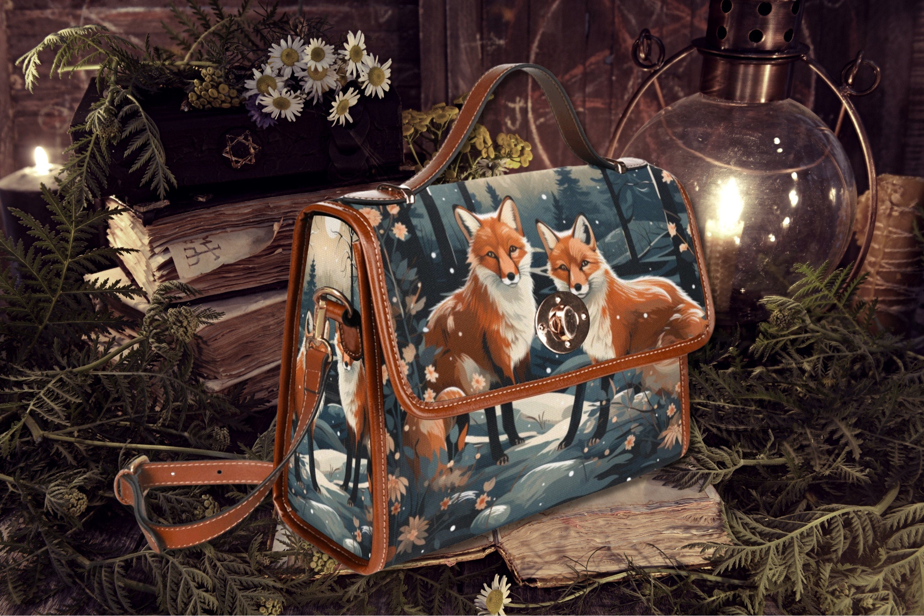 Under Fox Moon Satchel Bag