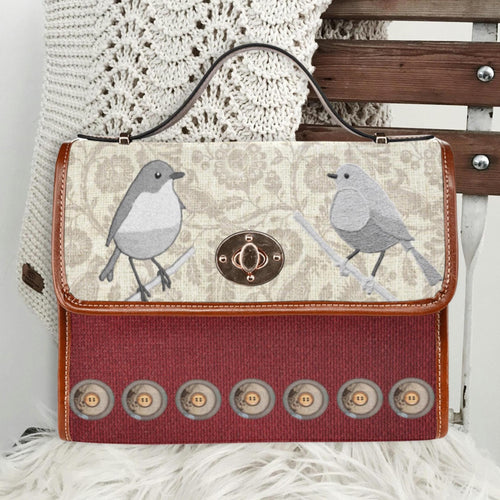 Birds & Buttons Satchel Bag.