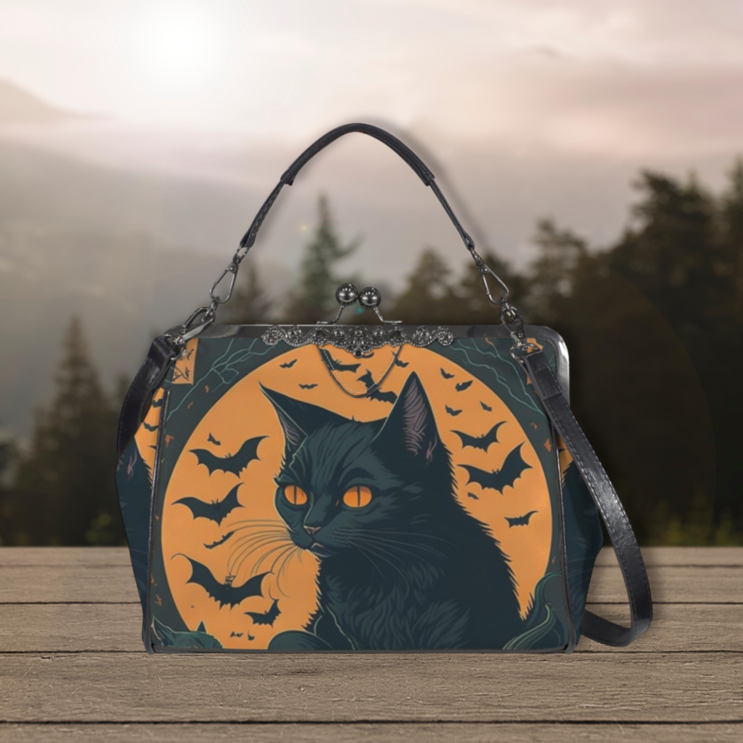Halloween Cat Kisslock Bag