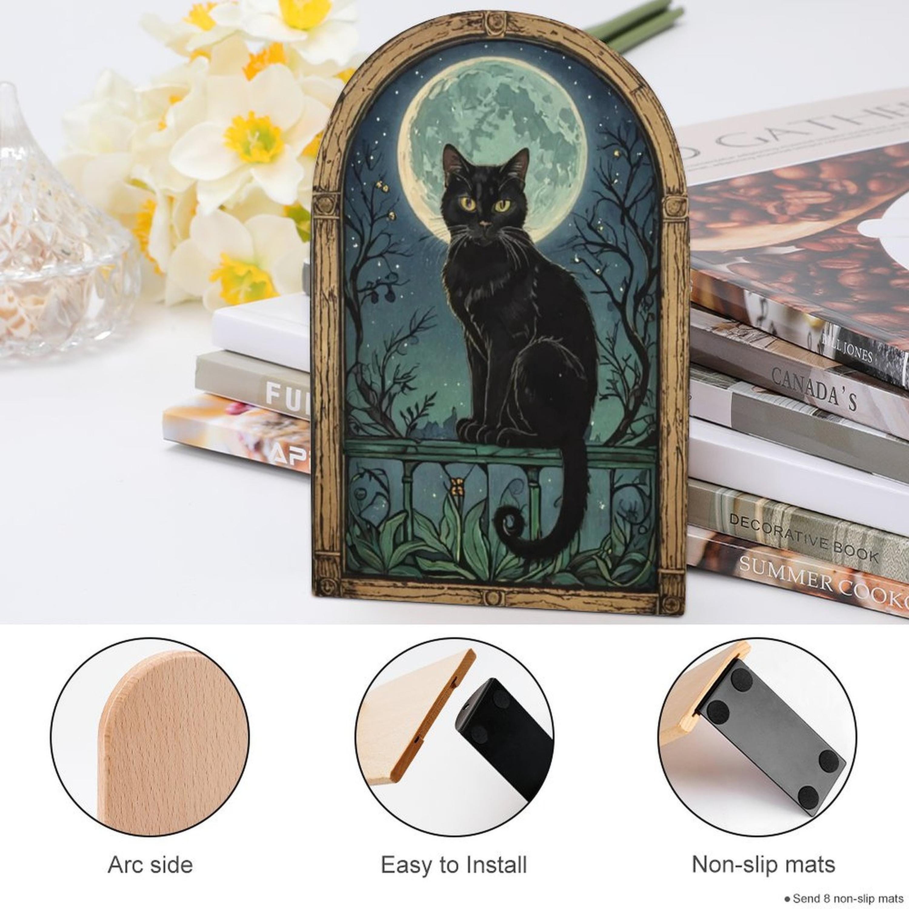 Moon Cat Bookends