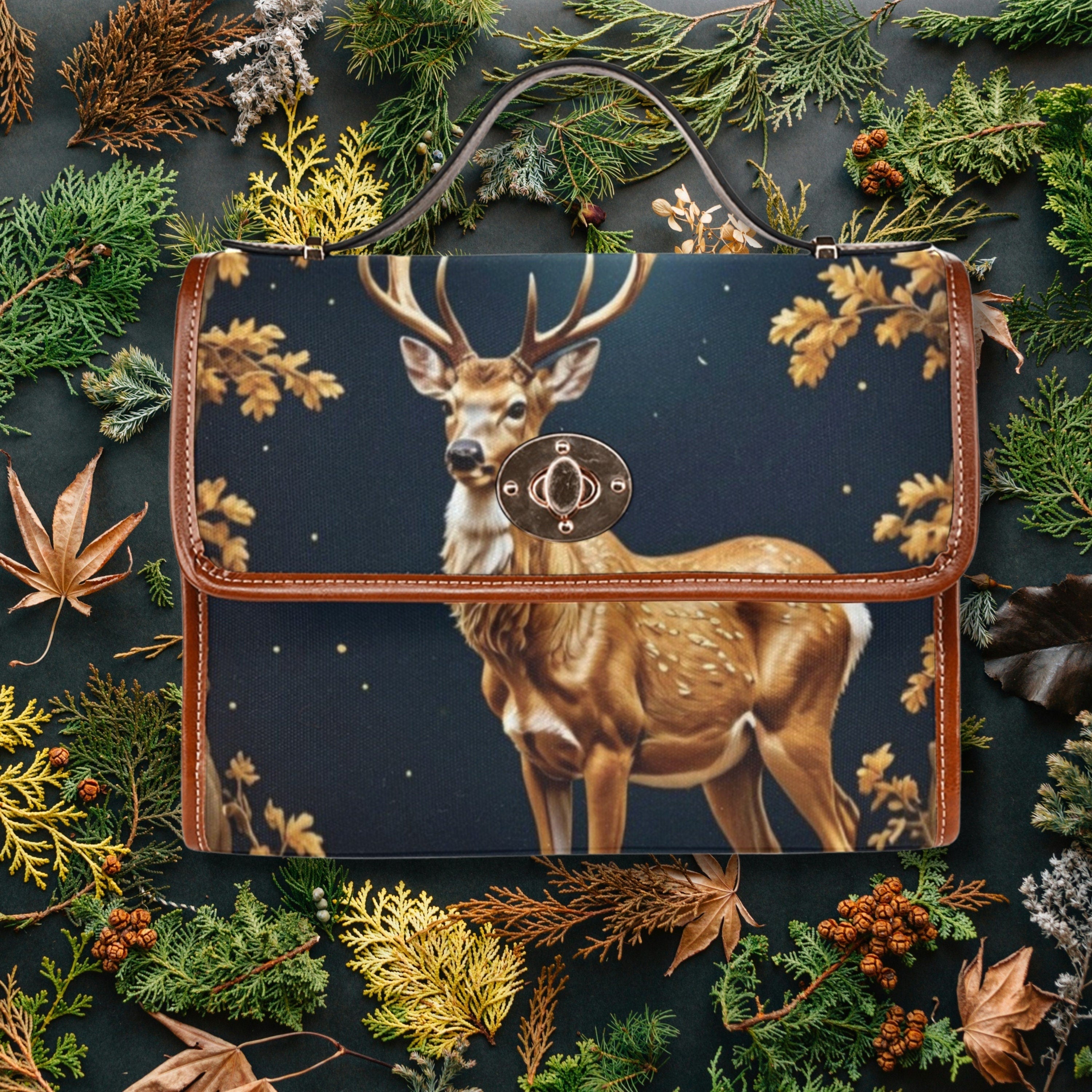 Baroque Stag Satchel Bag