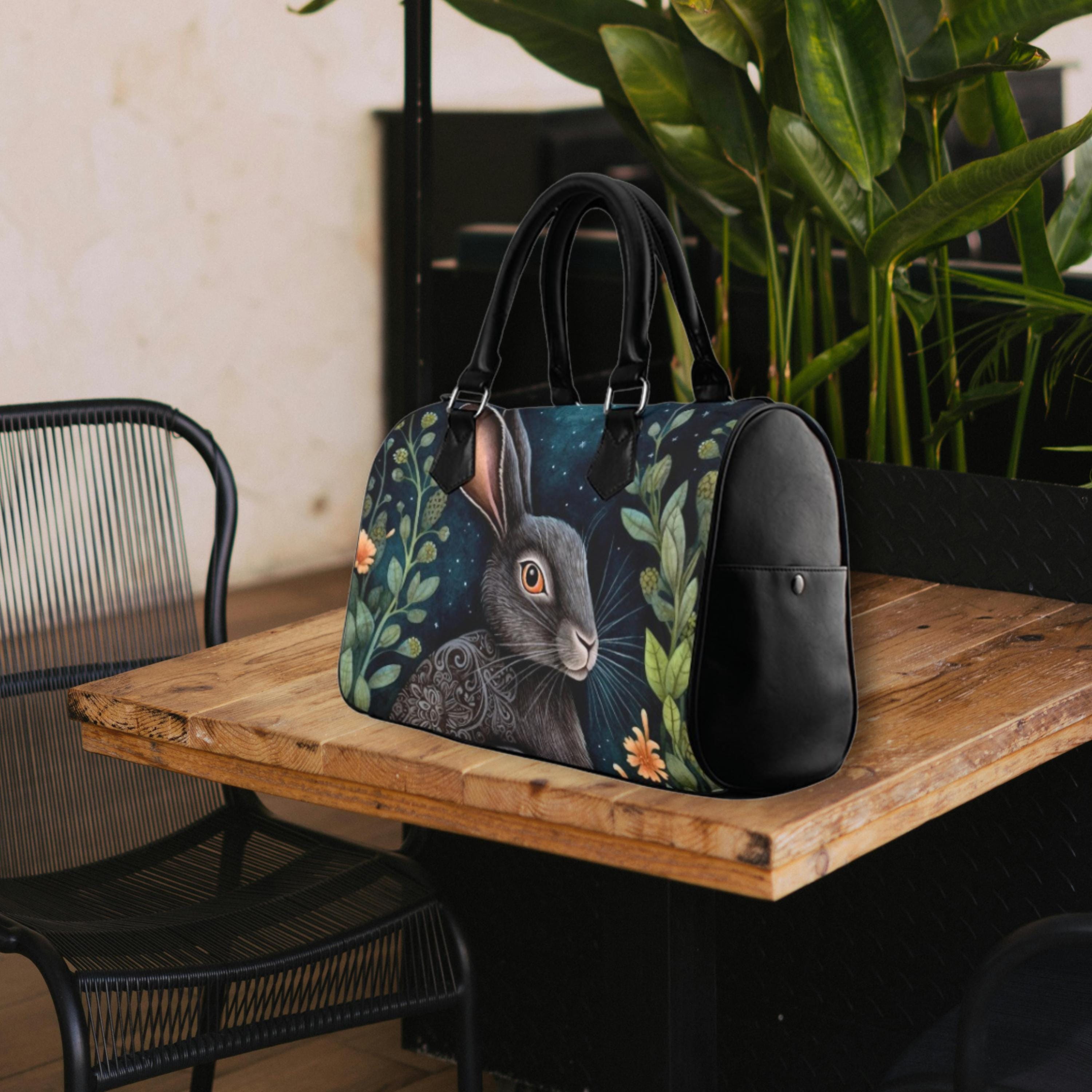 Midnight Hare Boston Bag