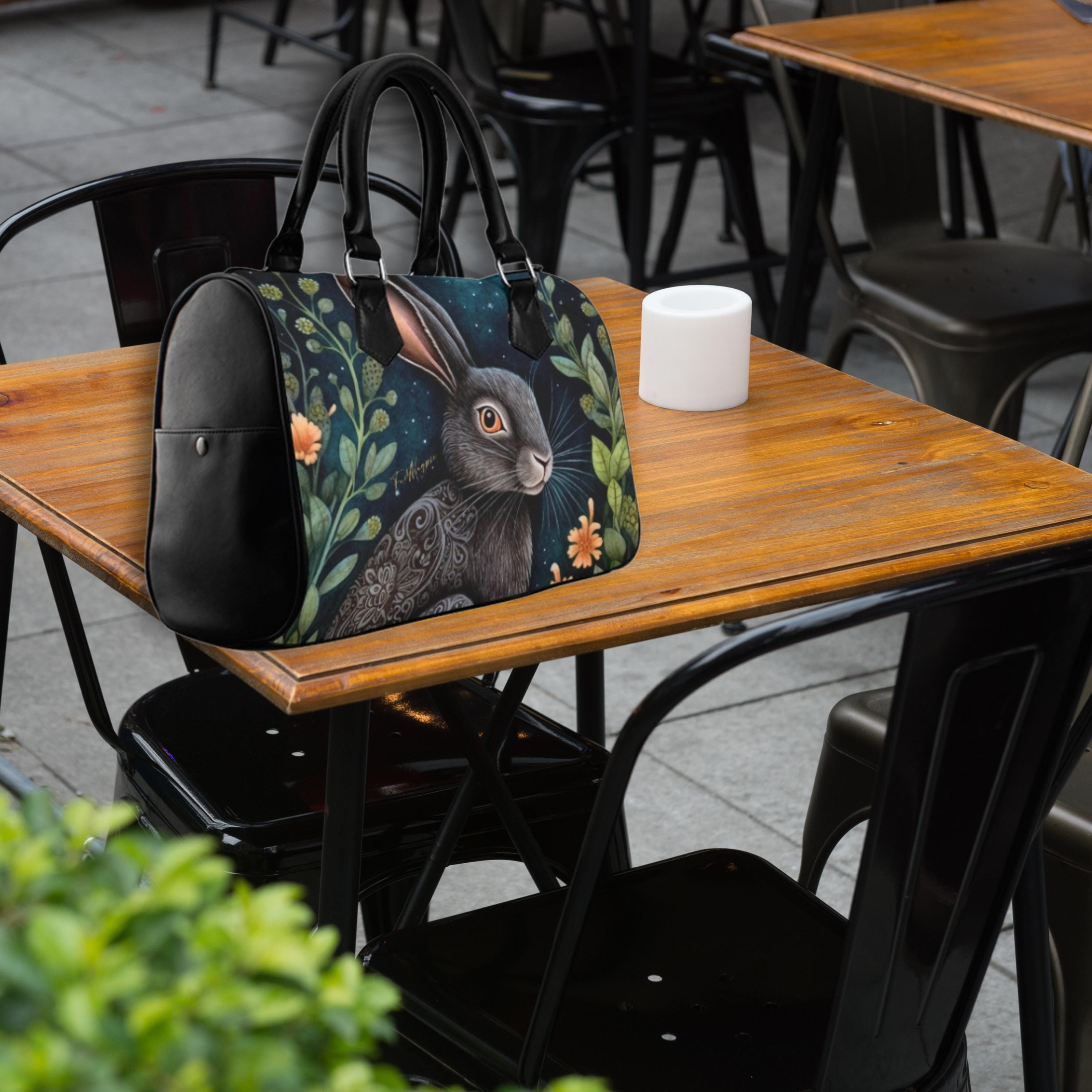 Midnight Hare Boston Bag