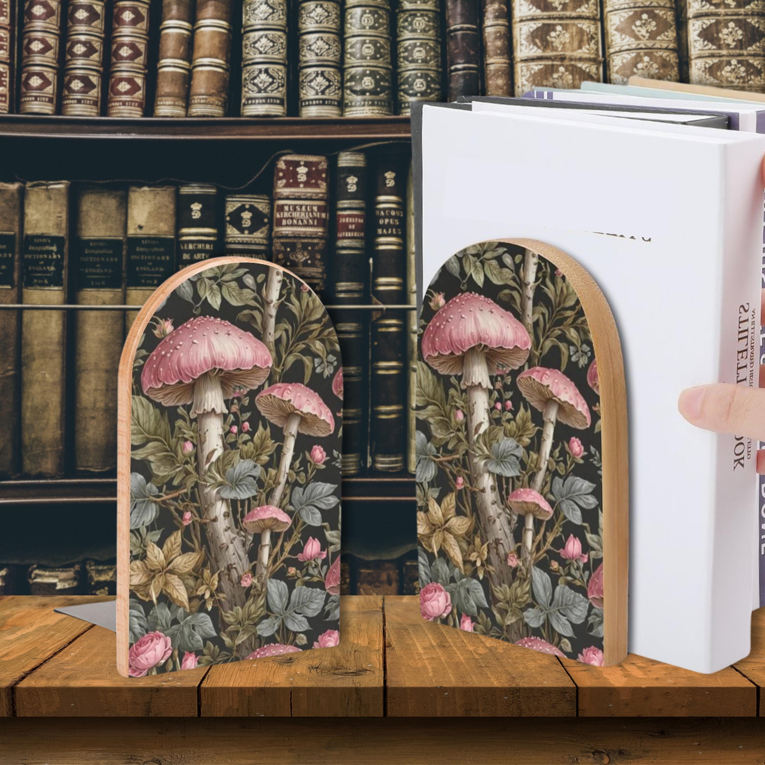 Pink Mushroom Bookends