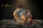 Fae & Magpie Celestial Dreams satchel handbag with starry night sky design and adjustable strap on white background