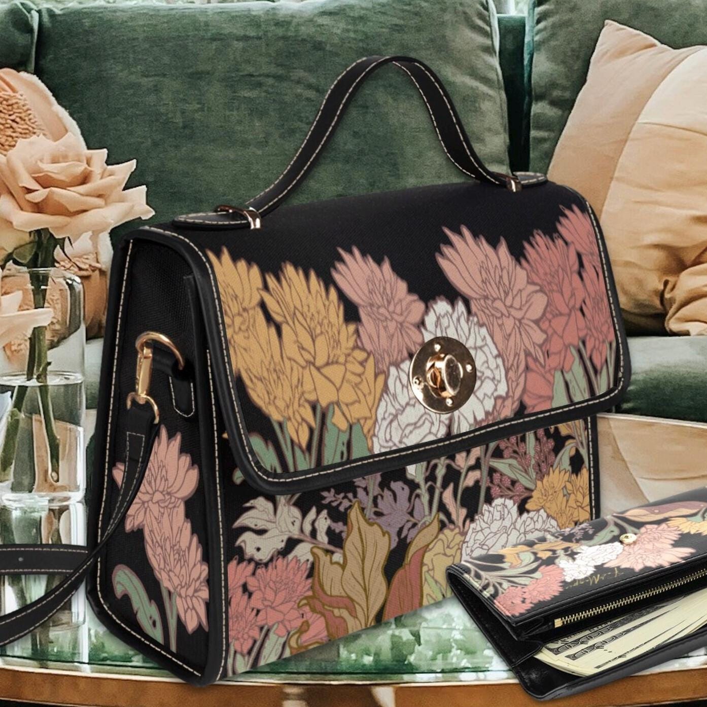 Floral Satchel Bag