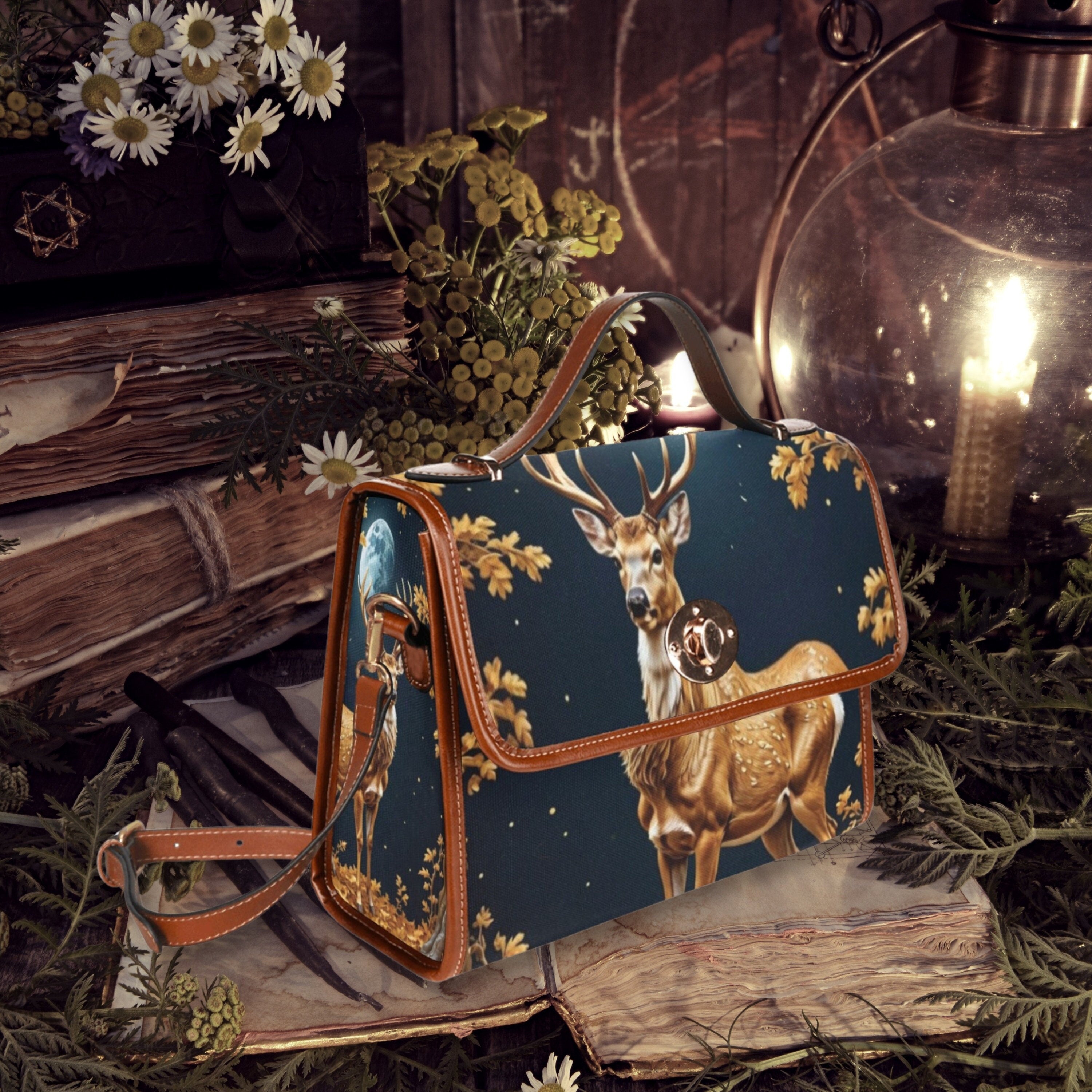 Baroque Stag Satchel Bag