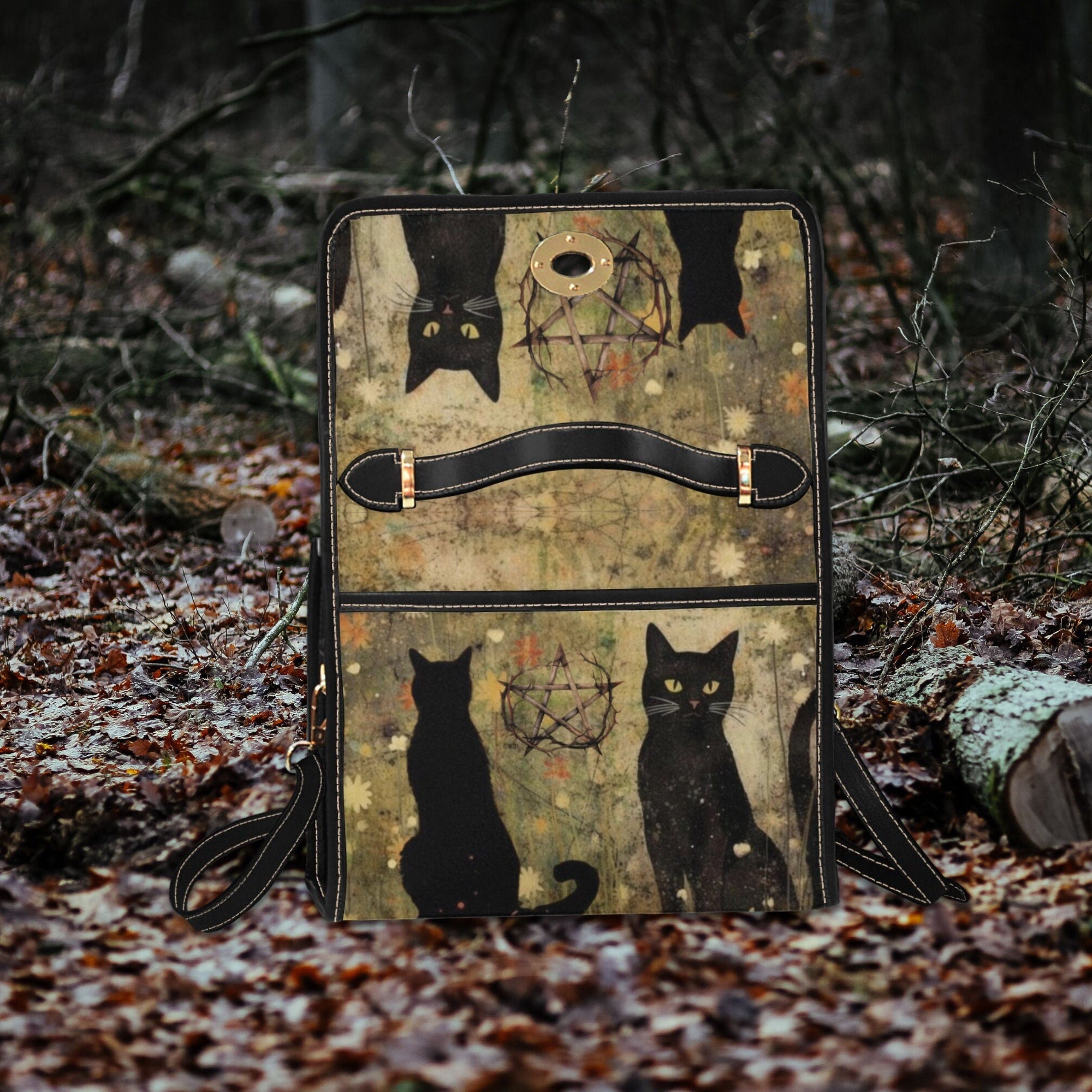 Black Cats Satchel Bag