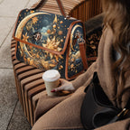 Fae & Magpie Celestial Dreams satchel handbag with moon and star embroidery, stylish leather shoulder bag for everyday use