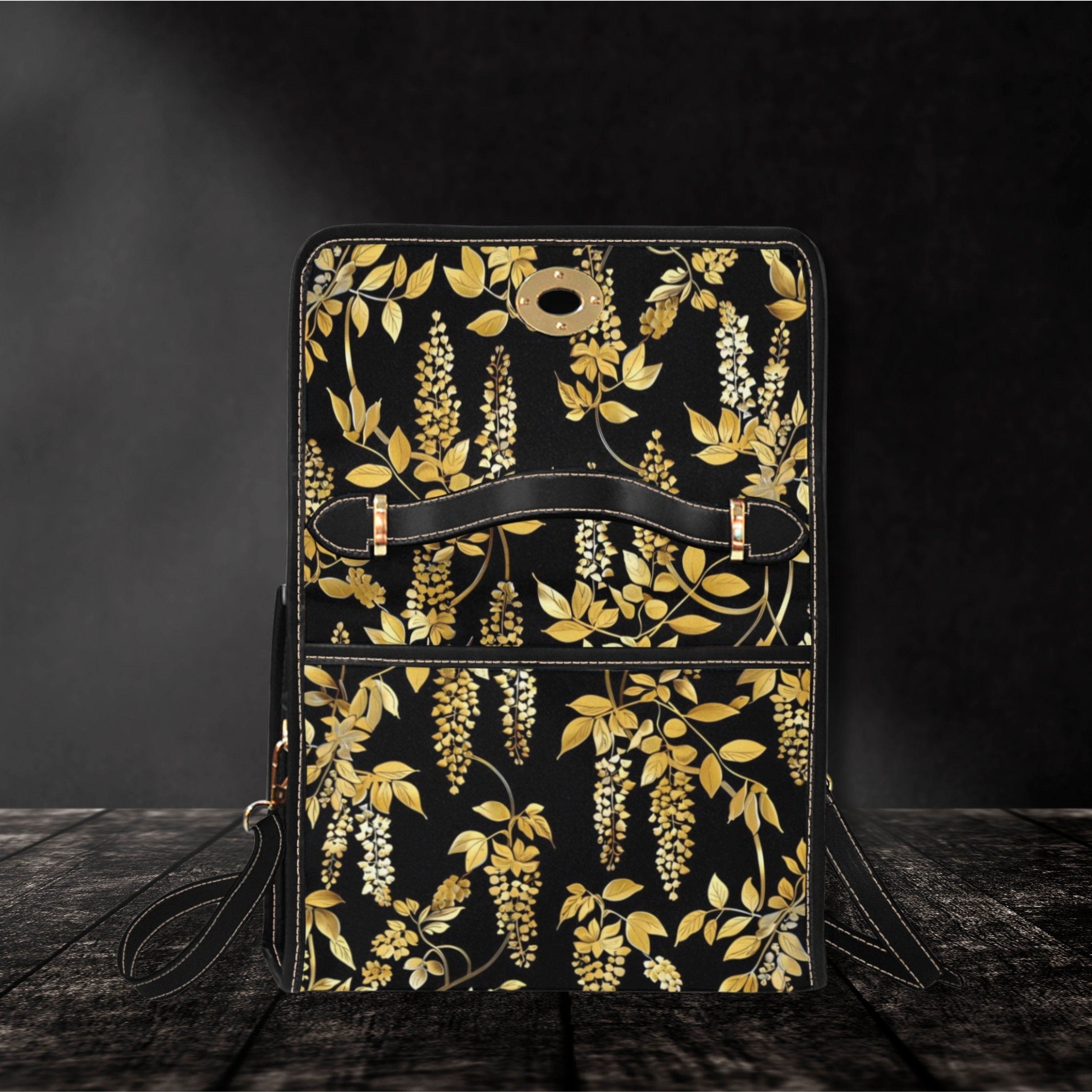 Gold Wisteria Satchel Bag