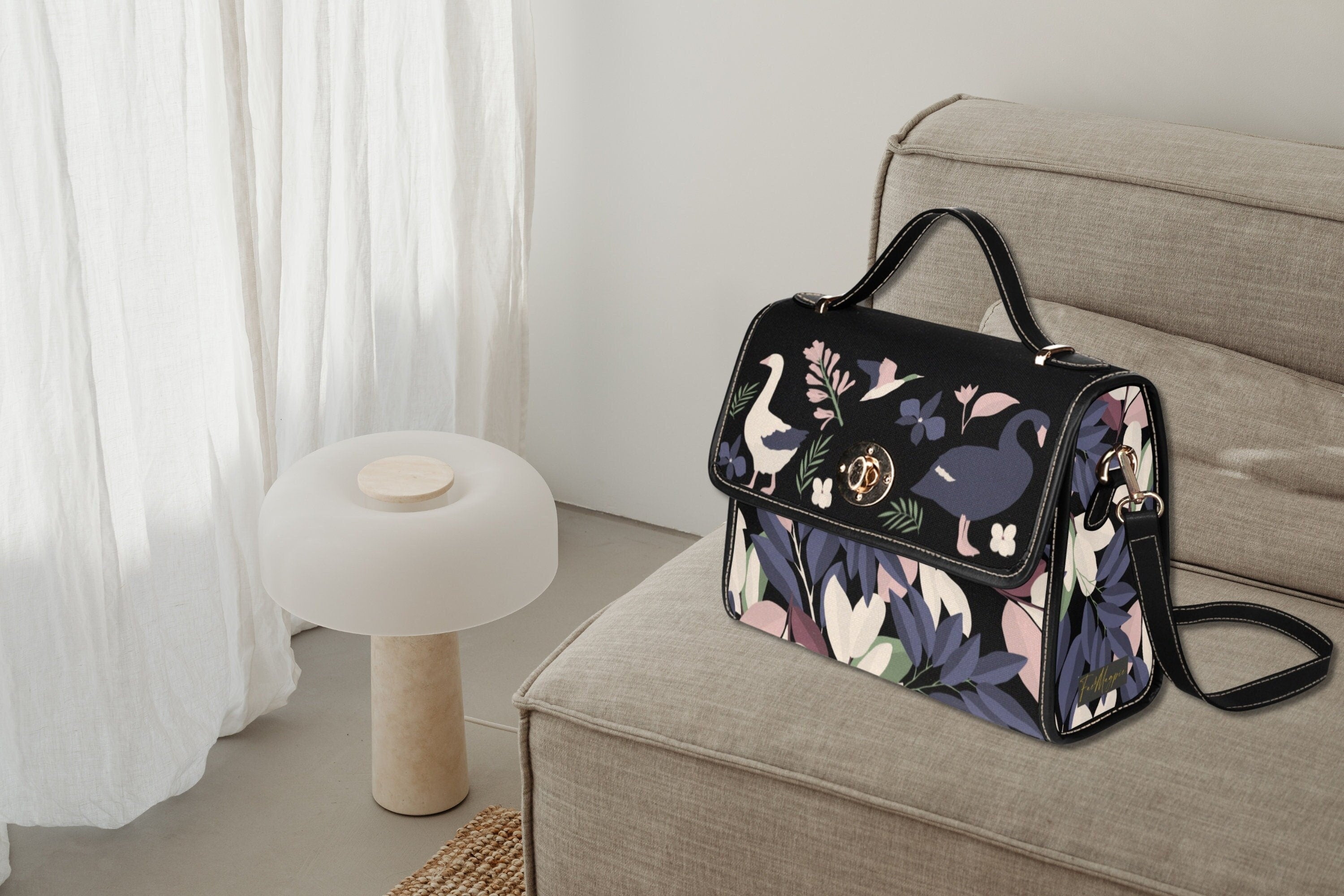 Oiseaux et Fleurs Satchel Bag